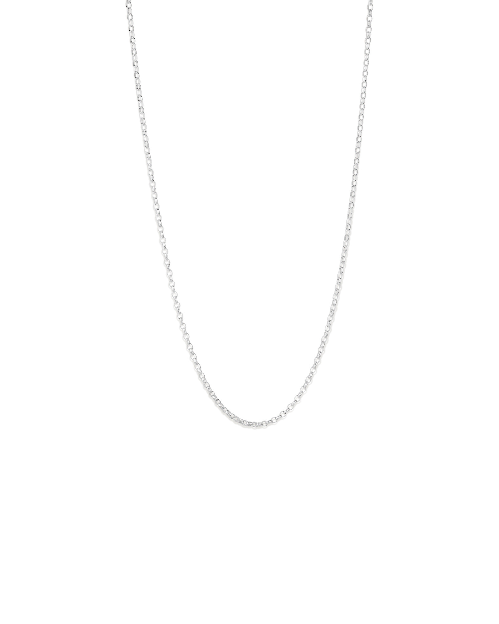 55cm (22") 3mm-3.5mm Width Oval Belcher Chain in Sterling Silver