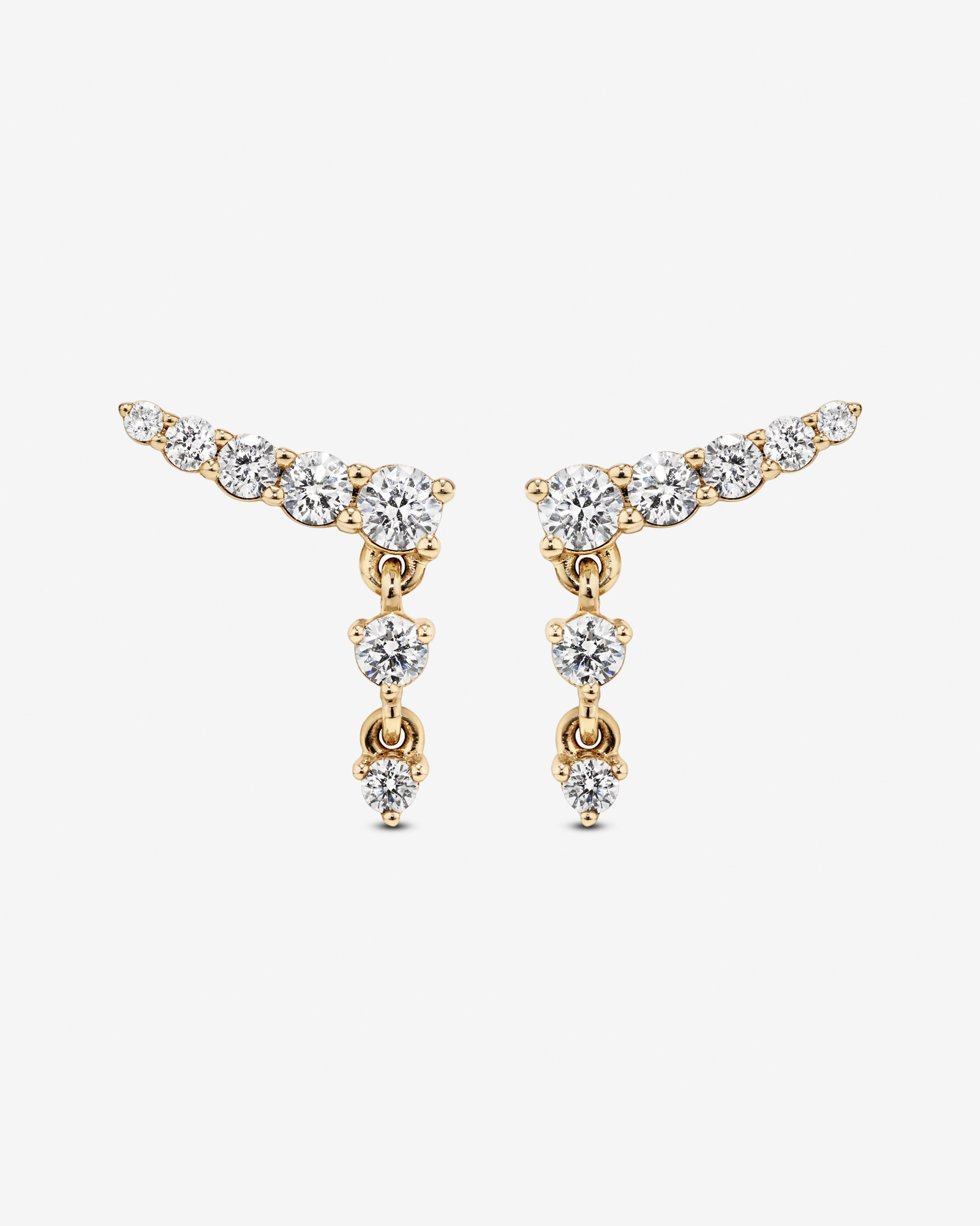 0.50 Carat TW of Laboratory-Grown Diamond Ear Climbers in 10kt Yellow Gold