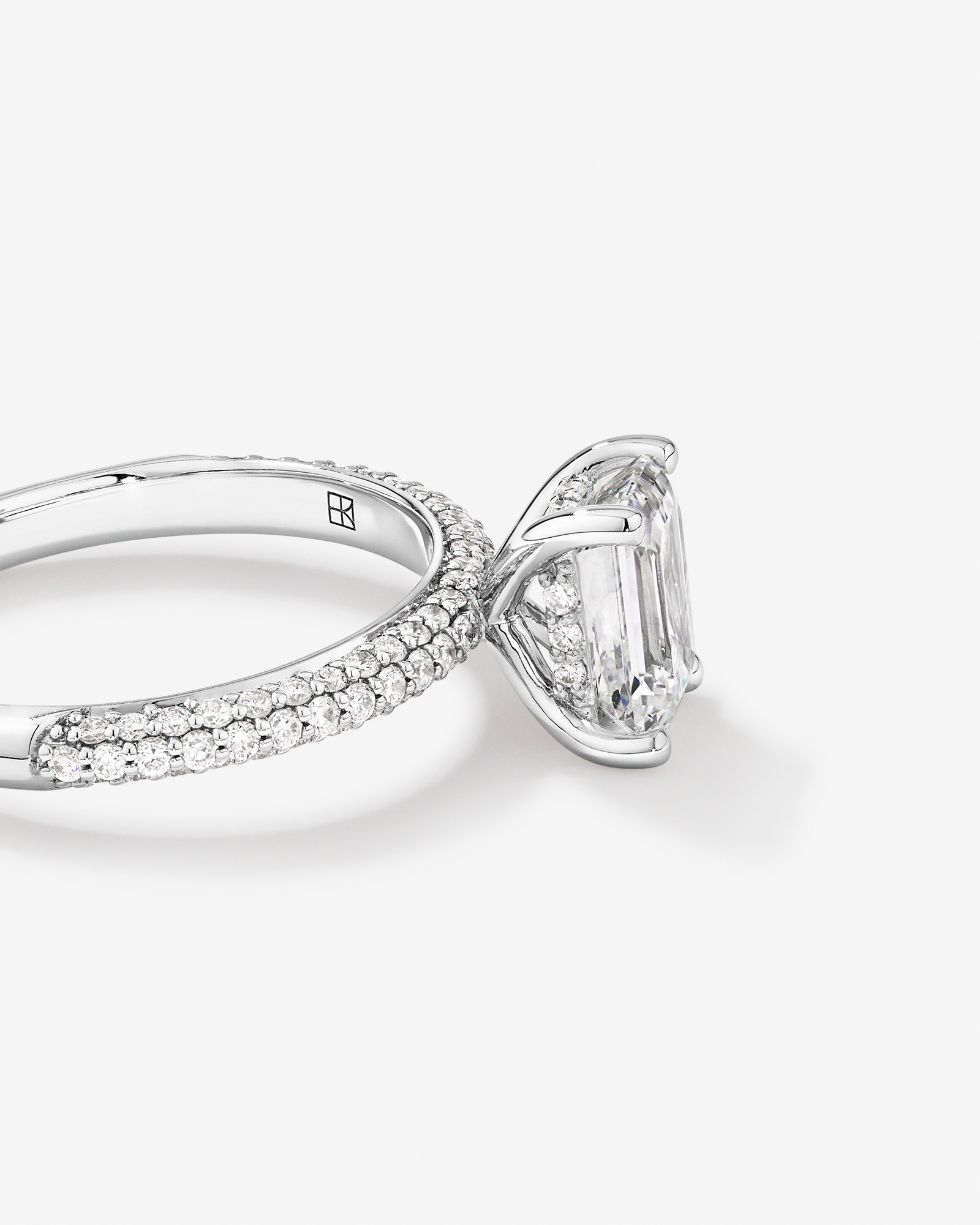 1.94 Carat TW Emerald Cut Laboratory-Grown Diamond Engagement Ring in 14kt White Gold