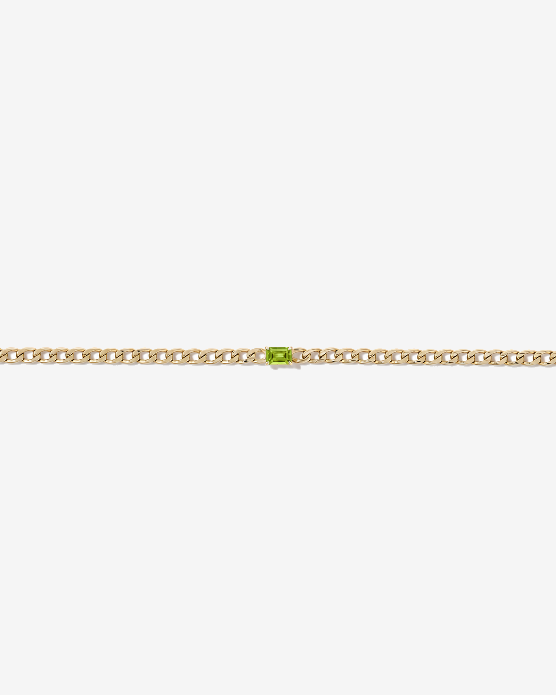 Peridot Curb Link Bracelet in 10kt Yellow Gold
