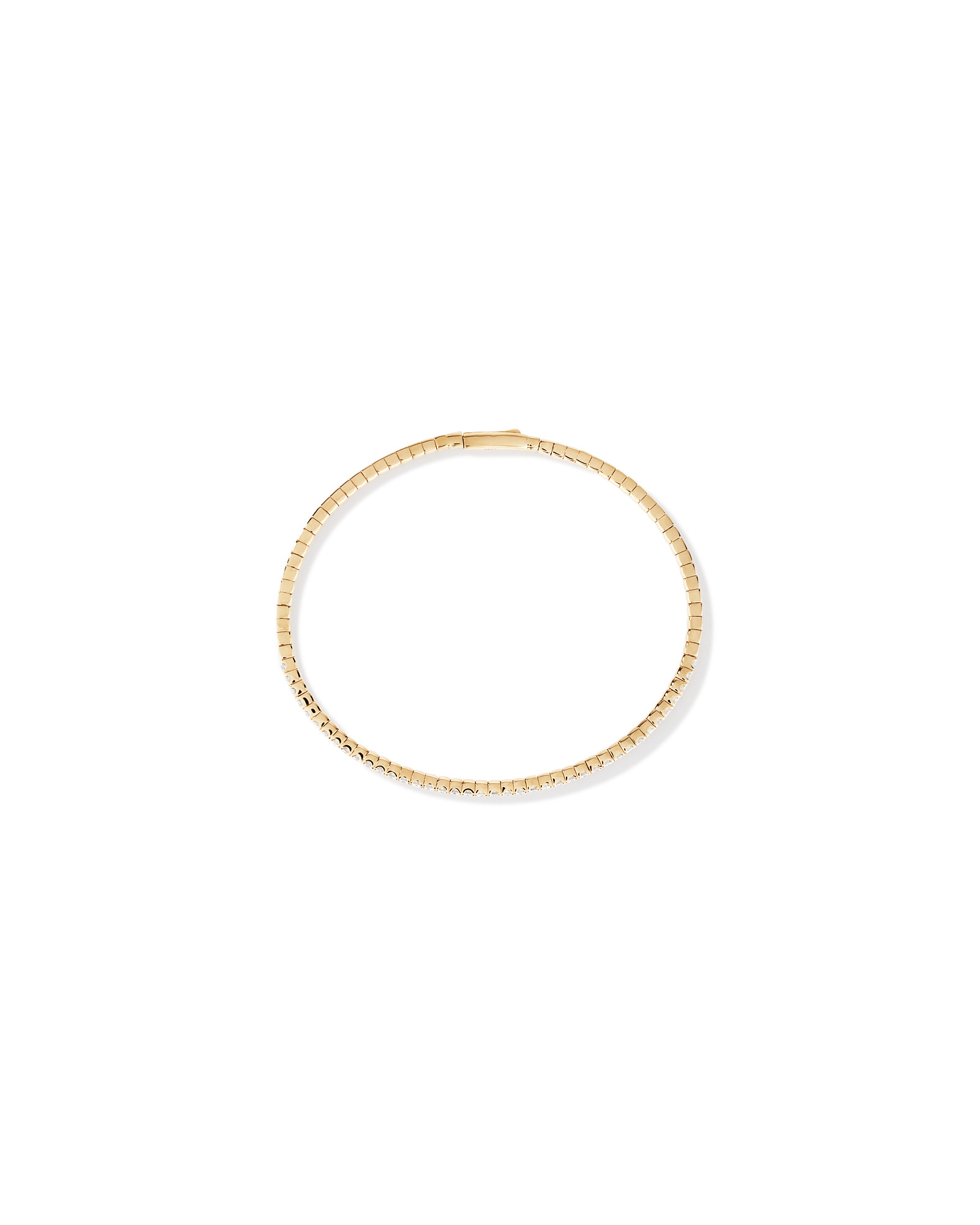 0.68 Carat TW Diamond Row Flex Bangle in 10kt Yellow Gold
