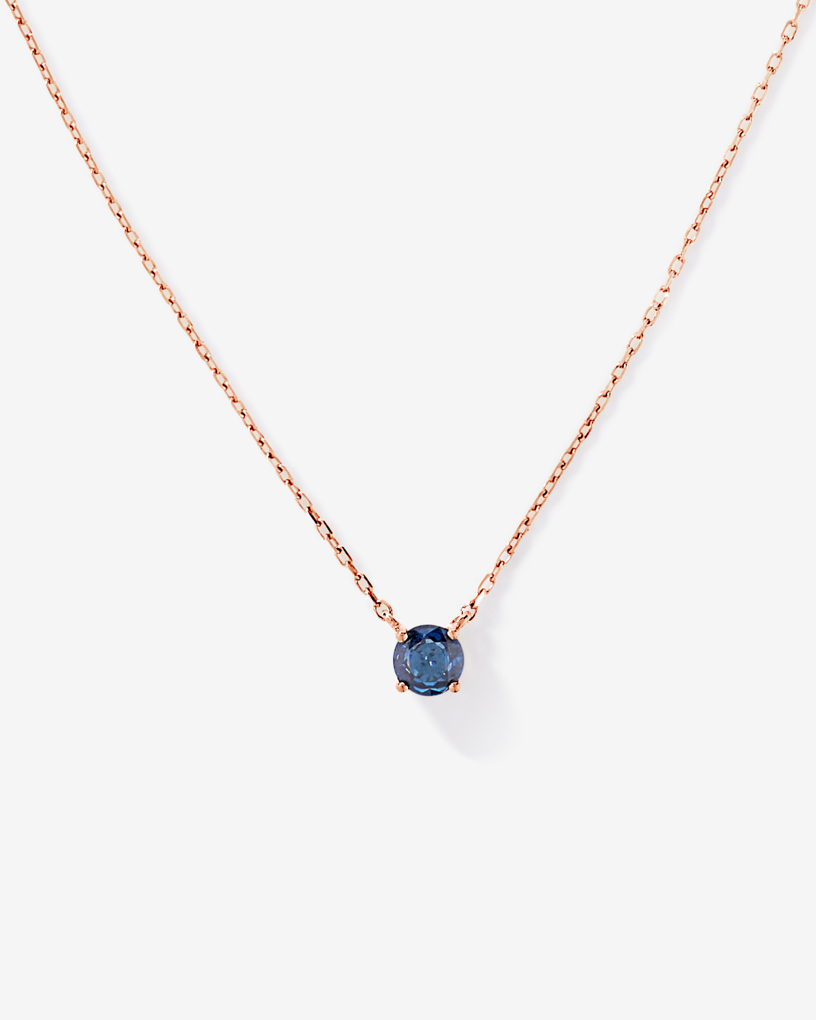 Australian Sapphire Round Cut Necklace in 10kt Rose Gold