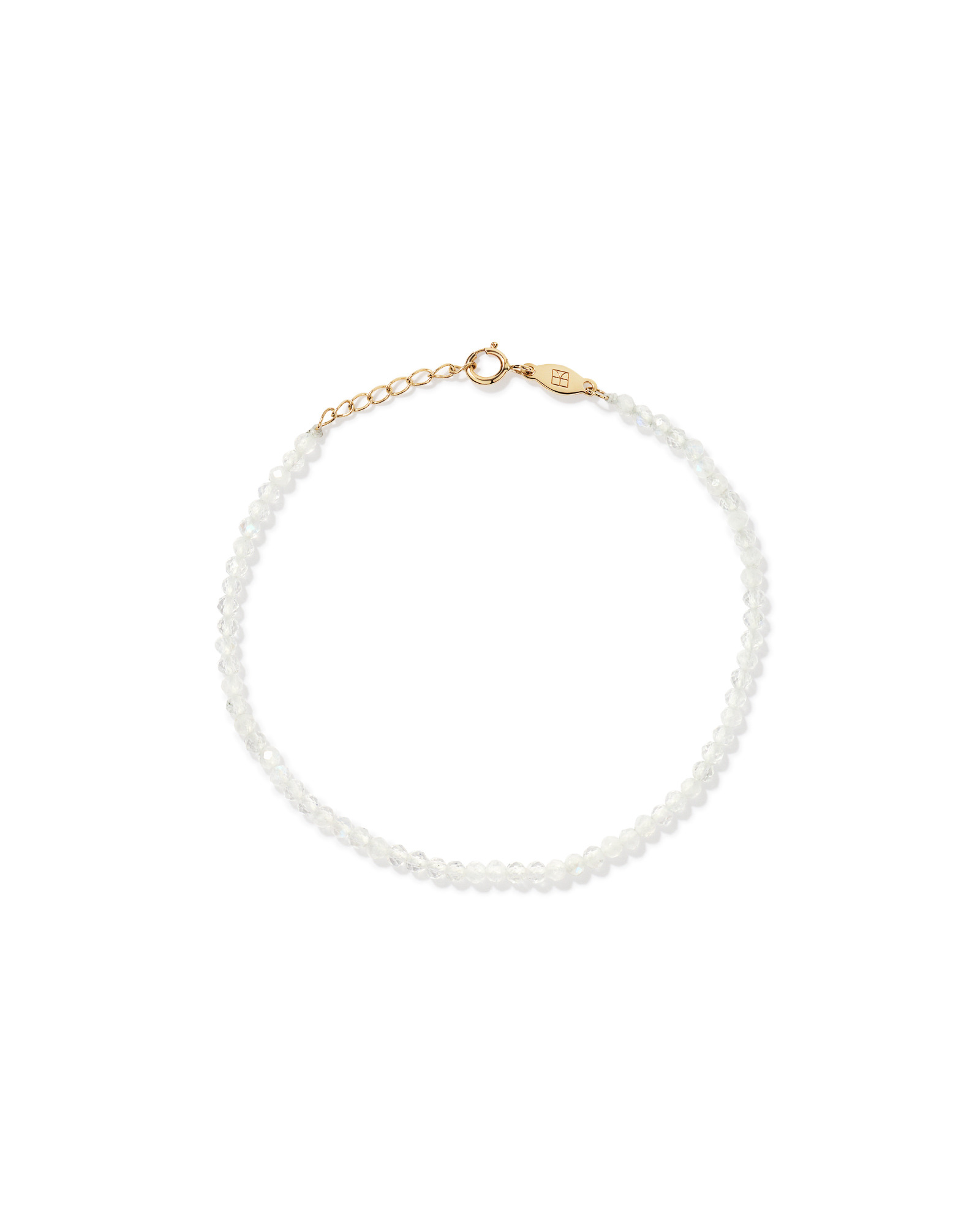 Bracelet de perles en pierre de lune en or jaune 10 carats