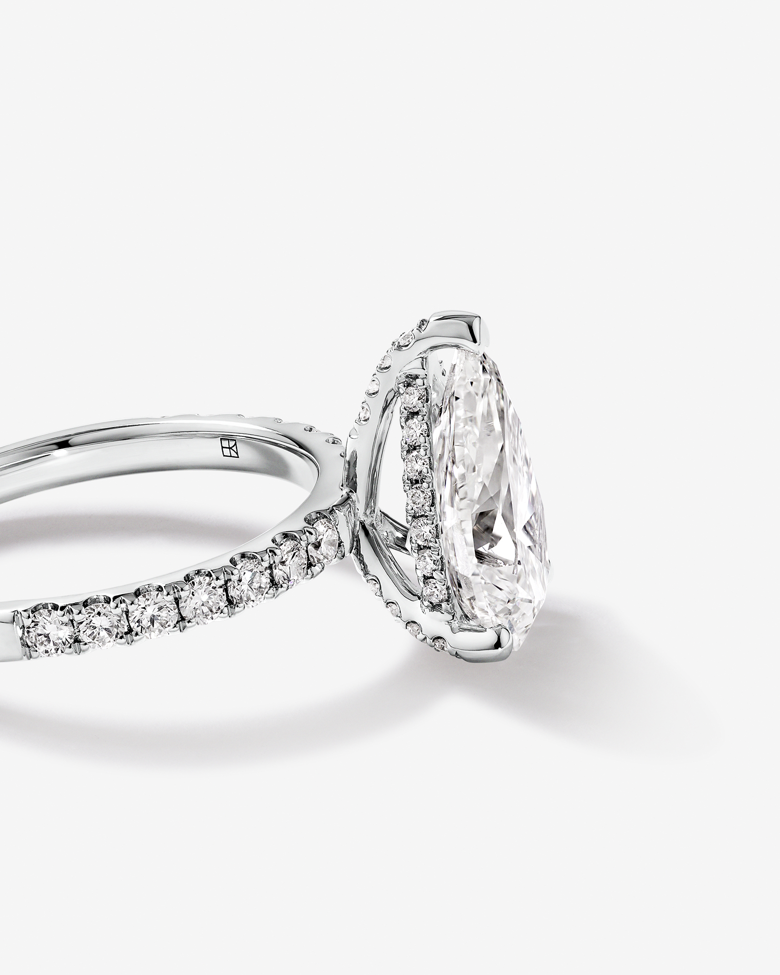 3.50 Carat TW Pear Cut Laboratory-Grown Diamond Engagement Ring in 18kt White Gold