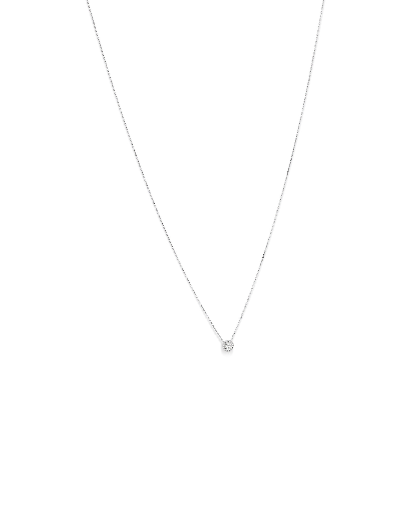 Pendentif halo rond de 0,22 carat TW en diamant en or blanc 10kt