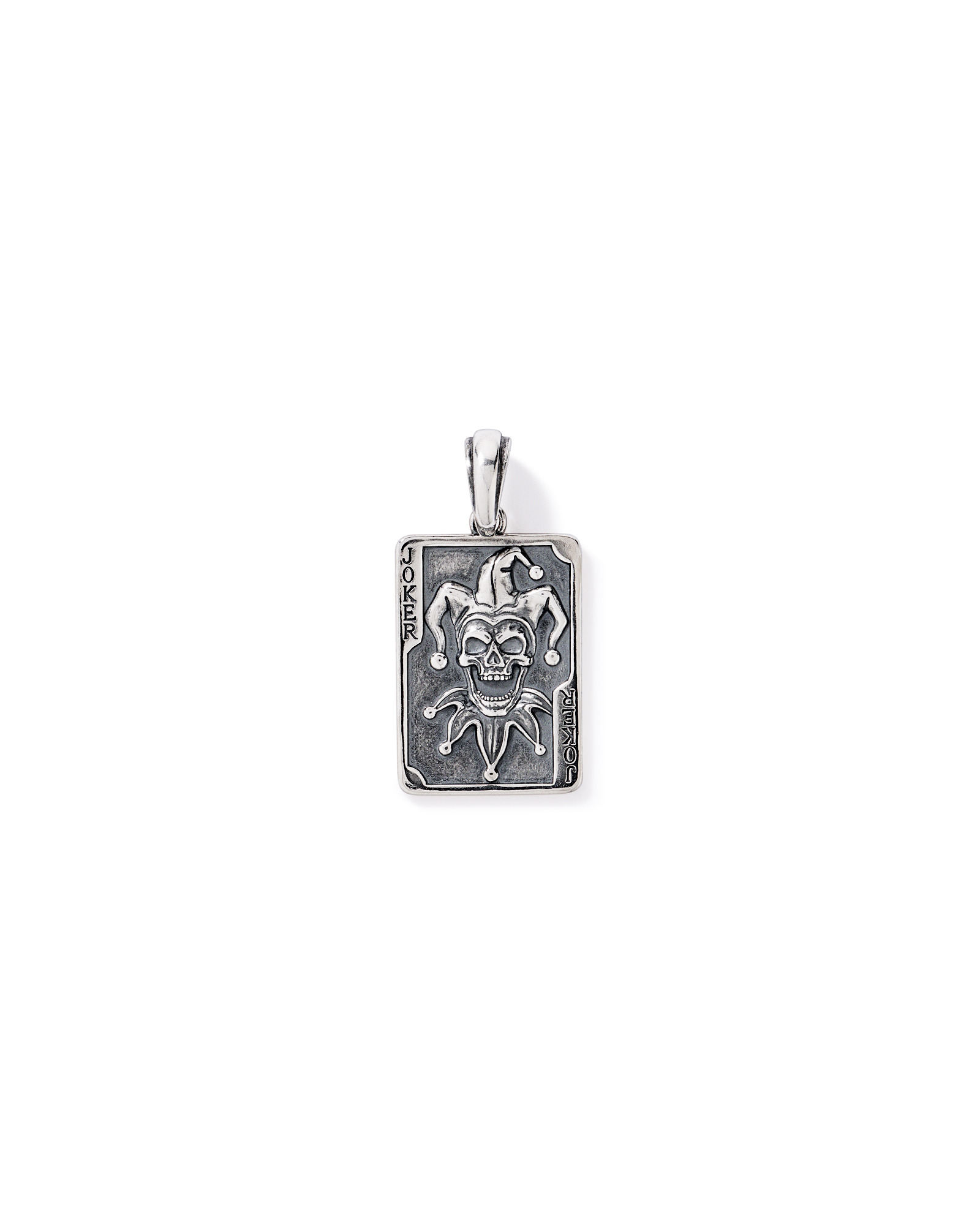 Joker Card Pendant in Sterling Silver