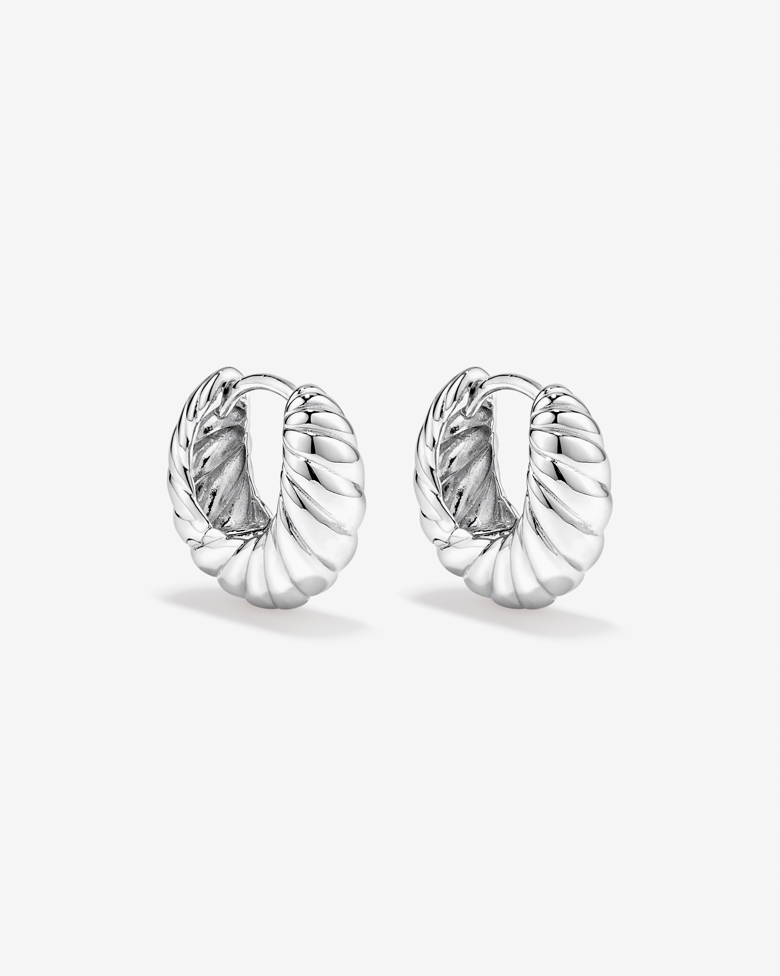 Petites Boucles D'Oreilles Huggies Croissant En Argent Sterling
