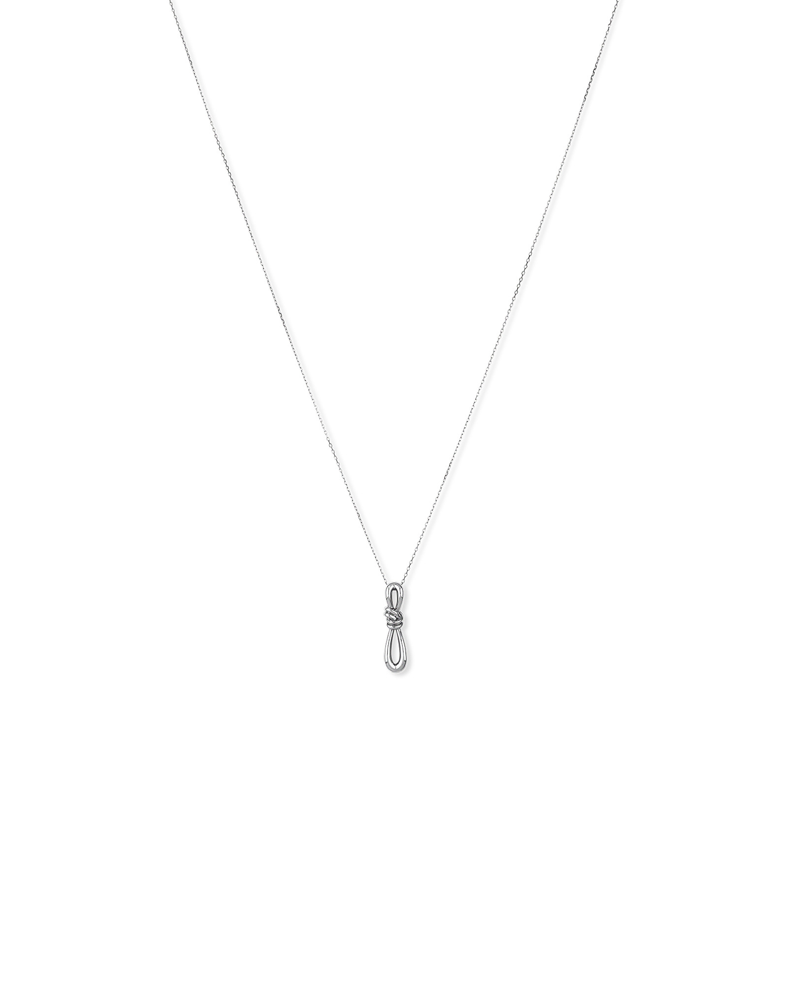 Vertical Sliding Knot Pendant Necklace in Sterling Silver