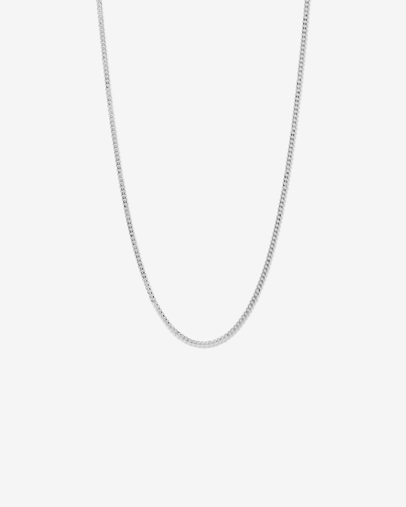 60cm (24") 3.4mm Width Curb Chain in Sterling Silver