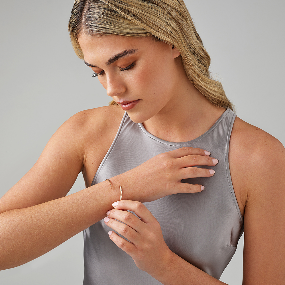 Bracelet Jonc Flex Rangée de Diamant de 0,68 Carat TW en Or Rose 10kt