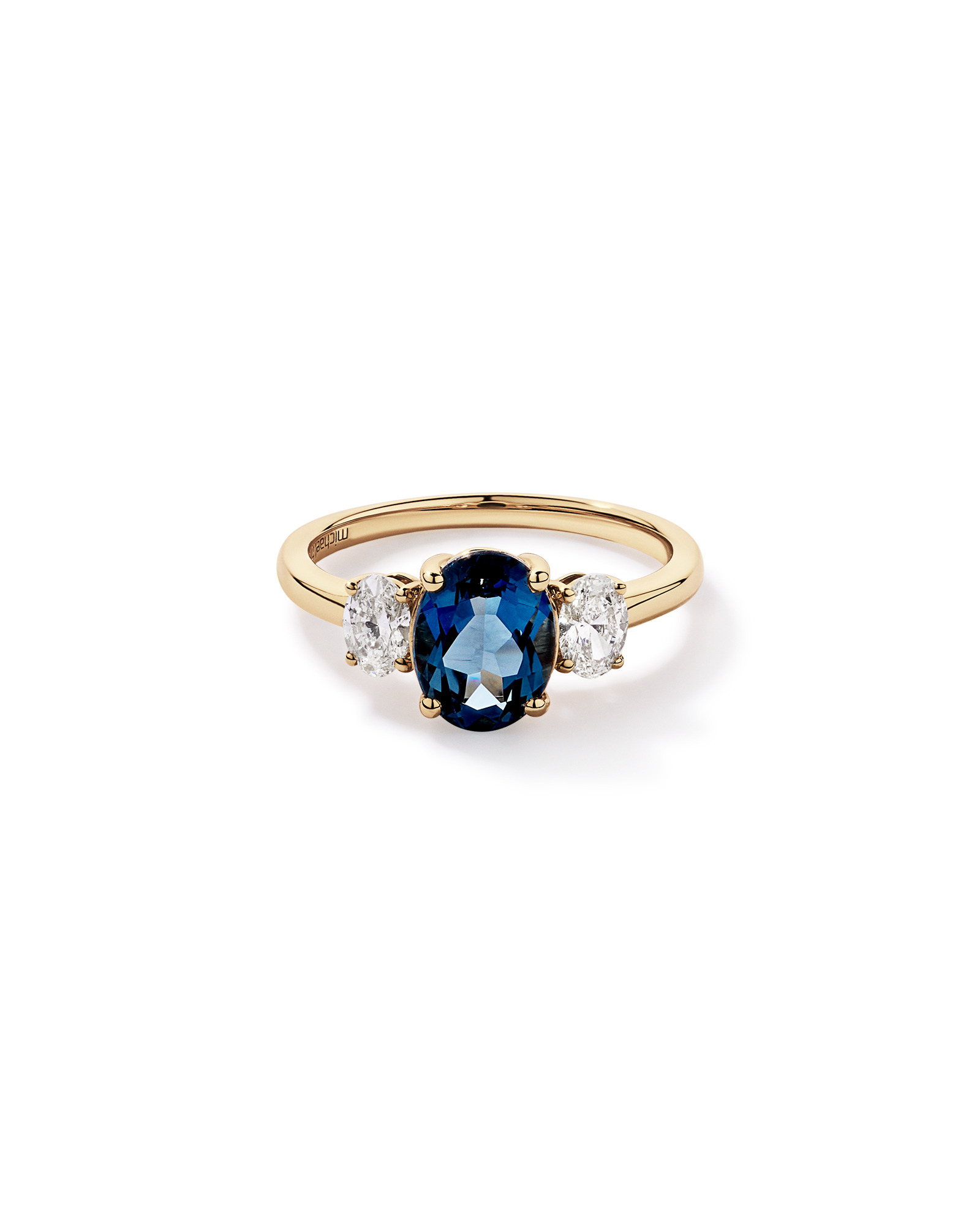London Blue Topaz Ring with .46 Carat TW Diamonds 14kt Yellow Gold
