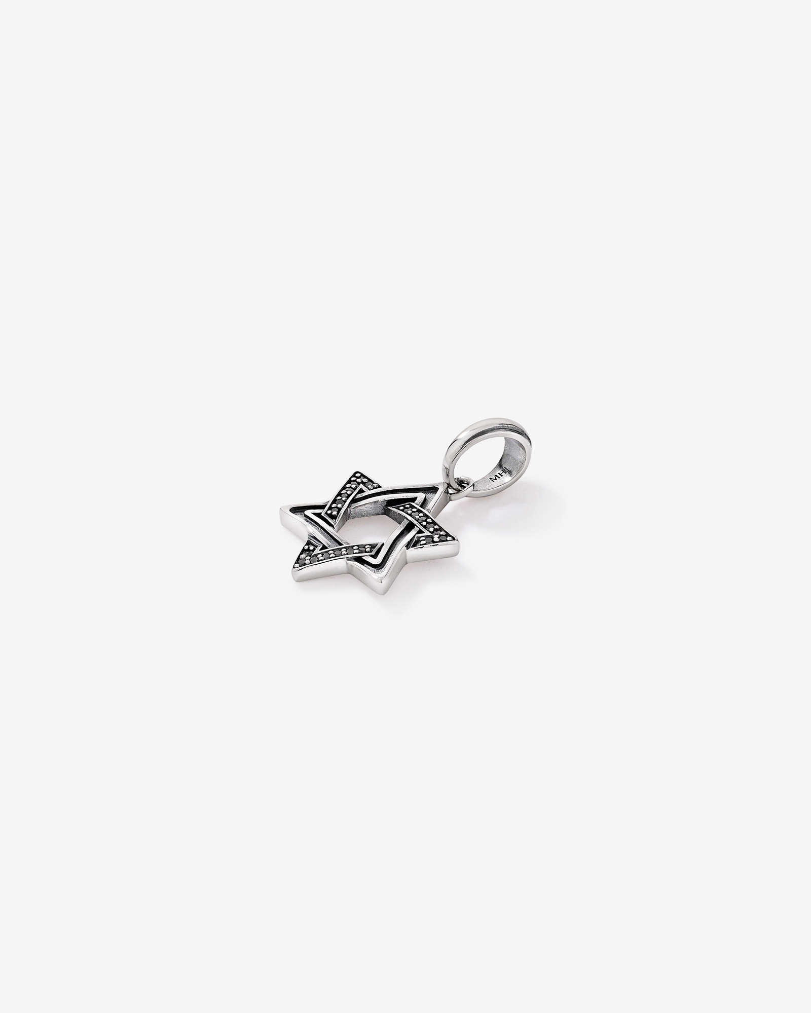 0.11 Carat TW Black Diamond Star of David Pendant in Sterling Silver
