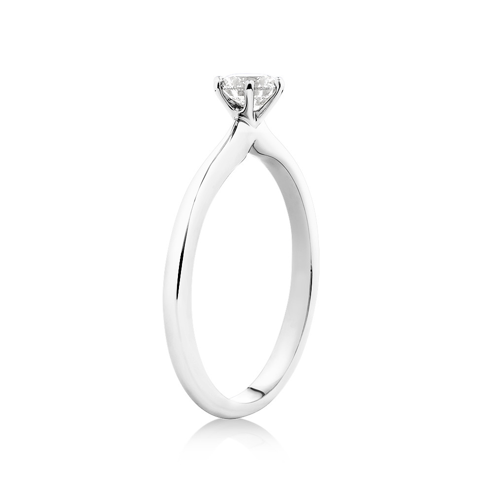 Bague de fiançailles en or blanc 18 K à diamant solitaire certifié totalisant 0,34 ct