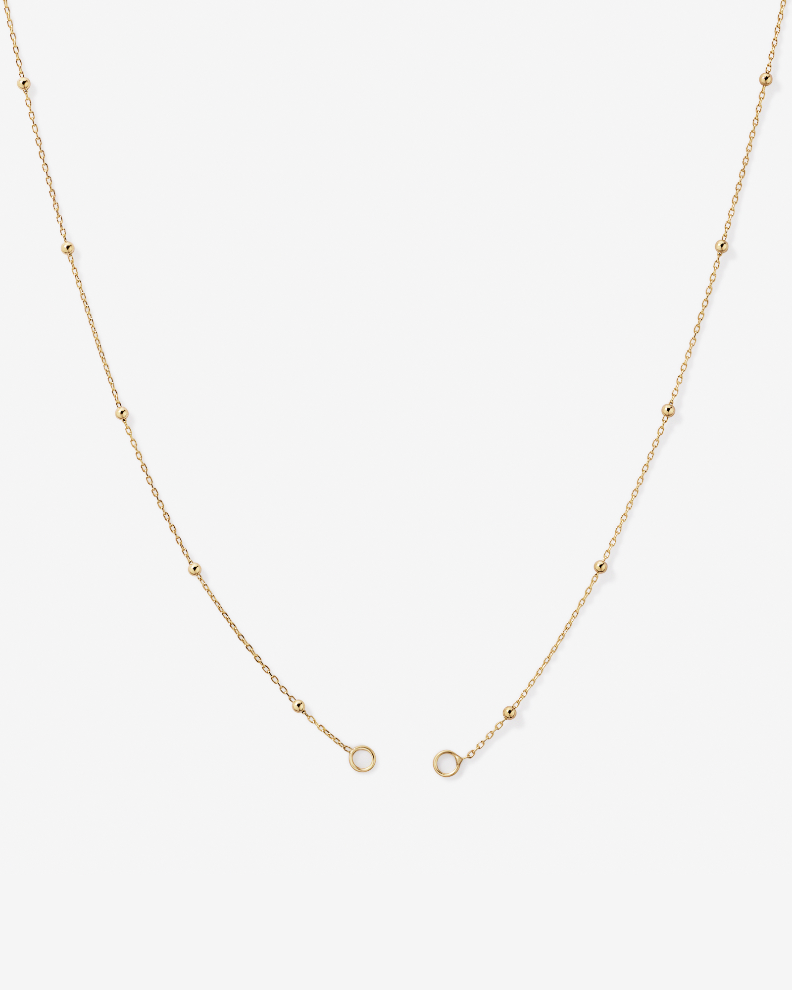 50cm (20") Micro Ball Station Cable Open Chain in 10kt Yellow Gold