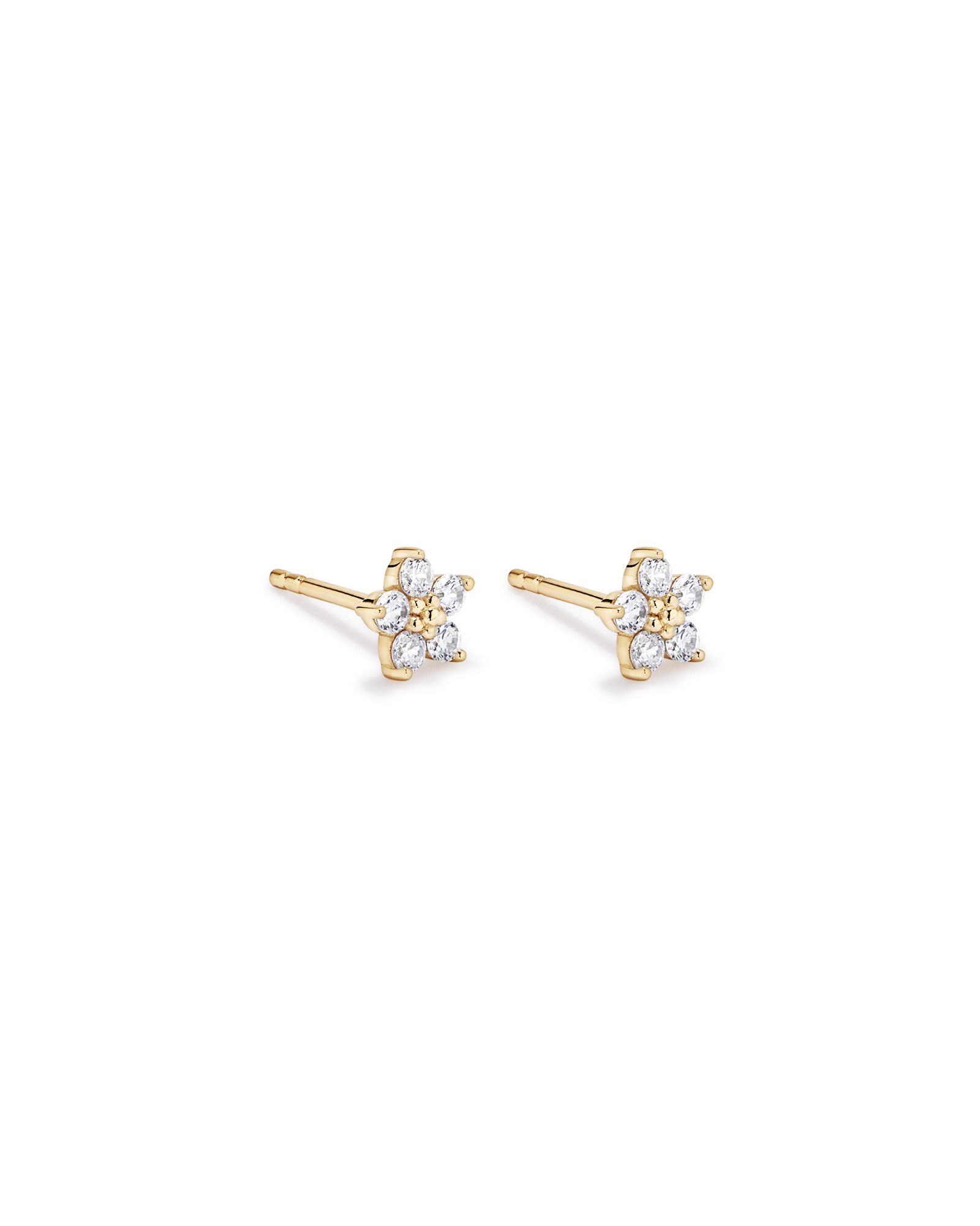 Boucles d’oreilles fleur en vermeil 18 ct avec zirconiums cubiques