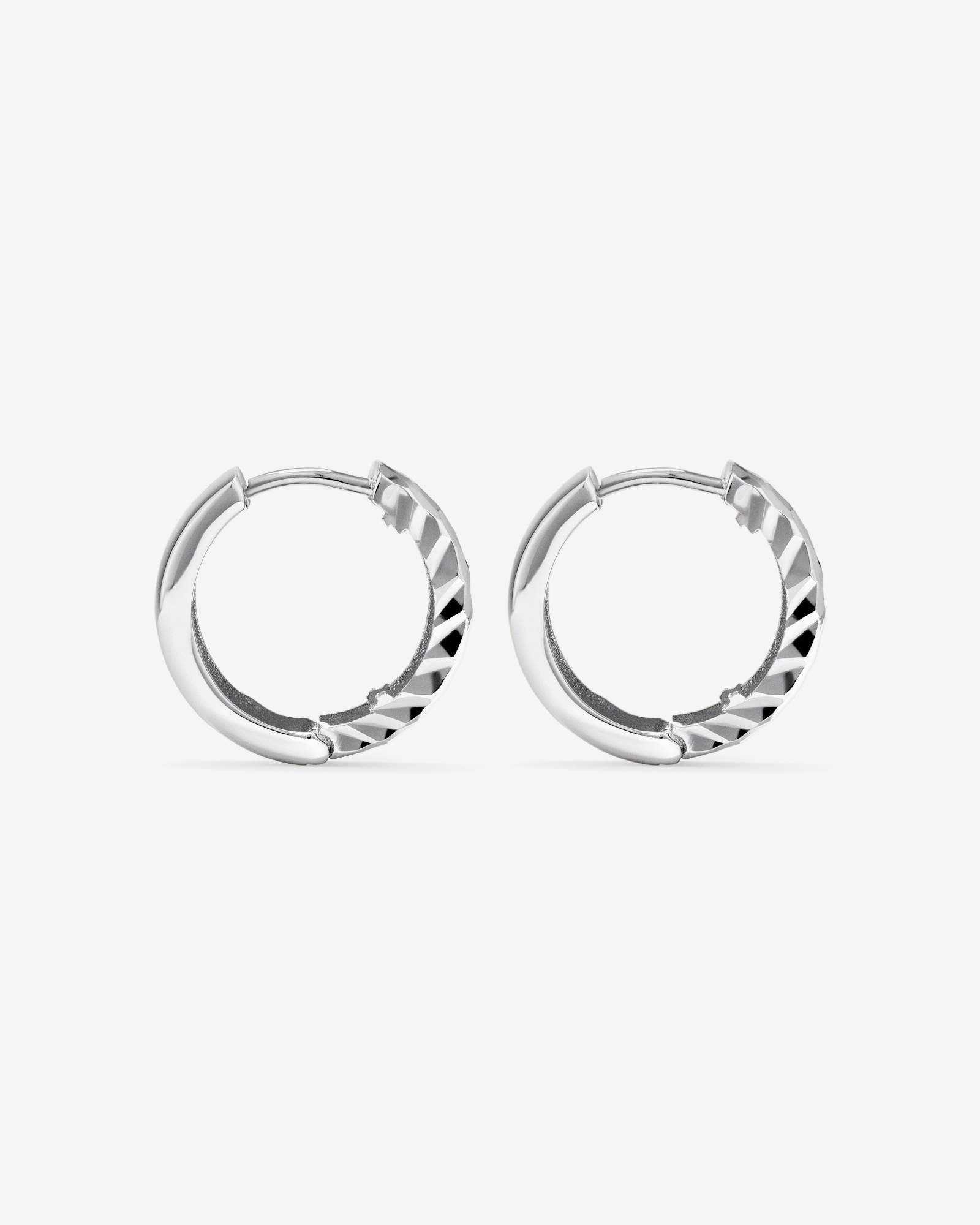 11mm Huggie Earrings in 10kt White Gold