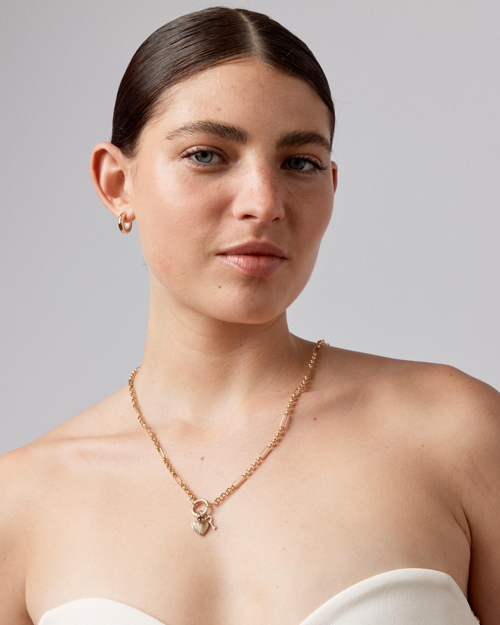 Pendentif clé cœur d'amour en or jaune 10 carats