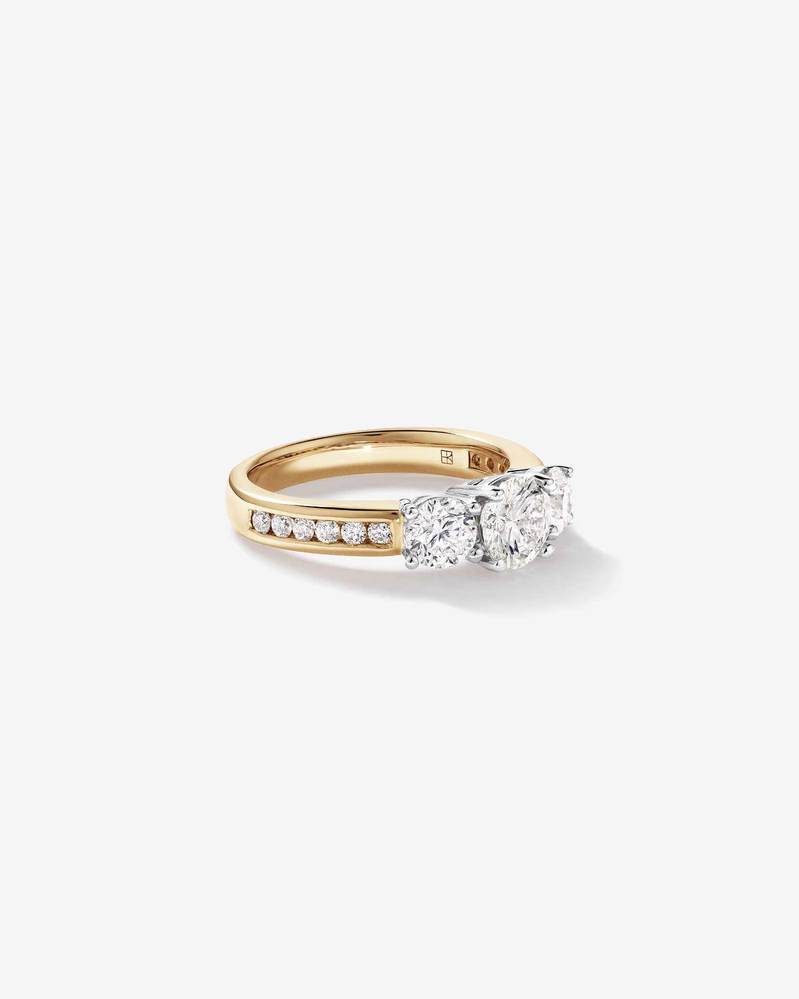 2.00 Carat TW 3 Stone Signature 101 Diamond Ring in 14kt Yellow & White Gold