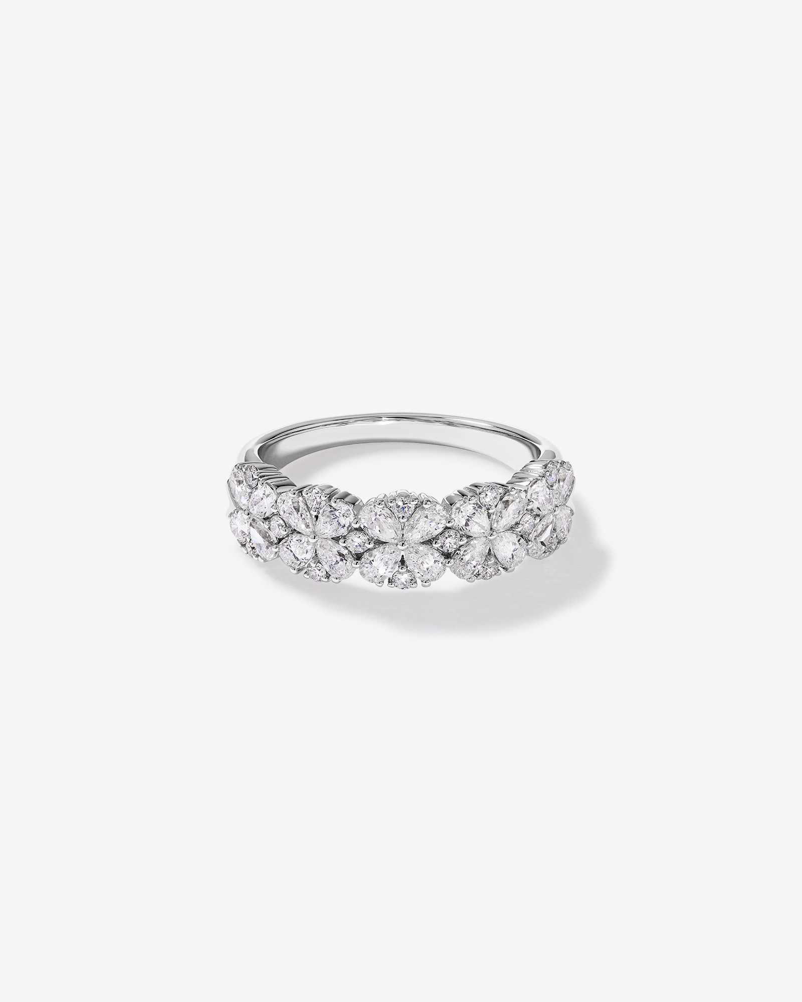 LAB. Pear and Round Brilliant Ring with 1.05 Carat TW of Laboratory-Grown Diamonds in 10kt White Gold
