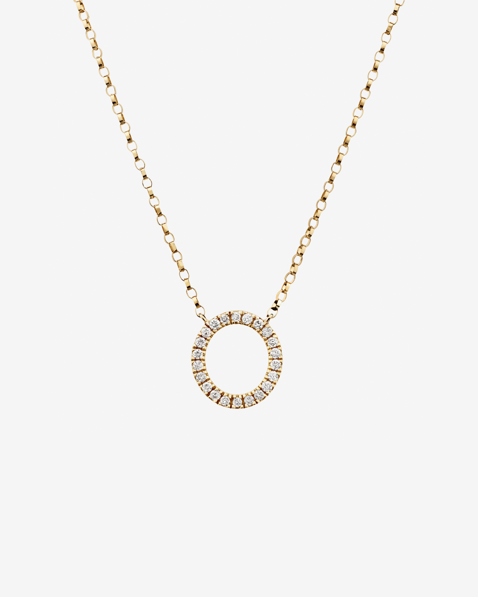 "O" Initial Necklace with 0.10 Carat TW of Diamonds in 10kt Yellow Gold