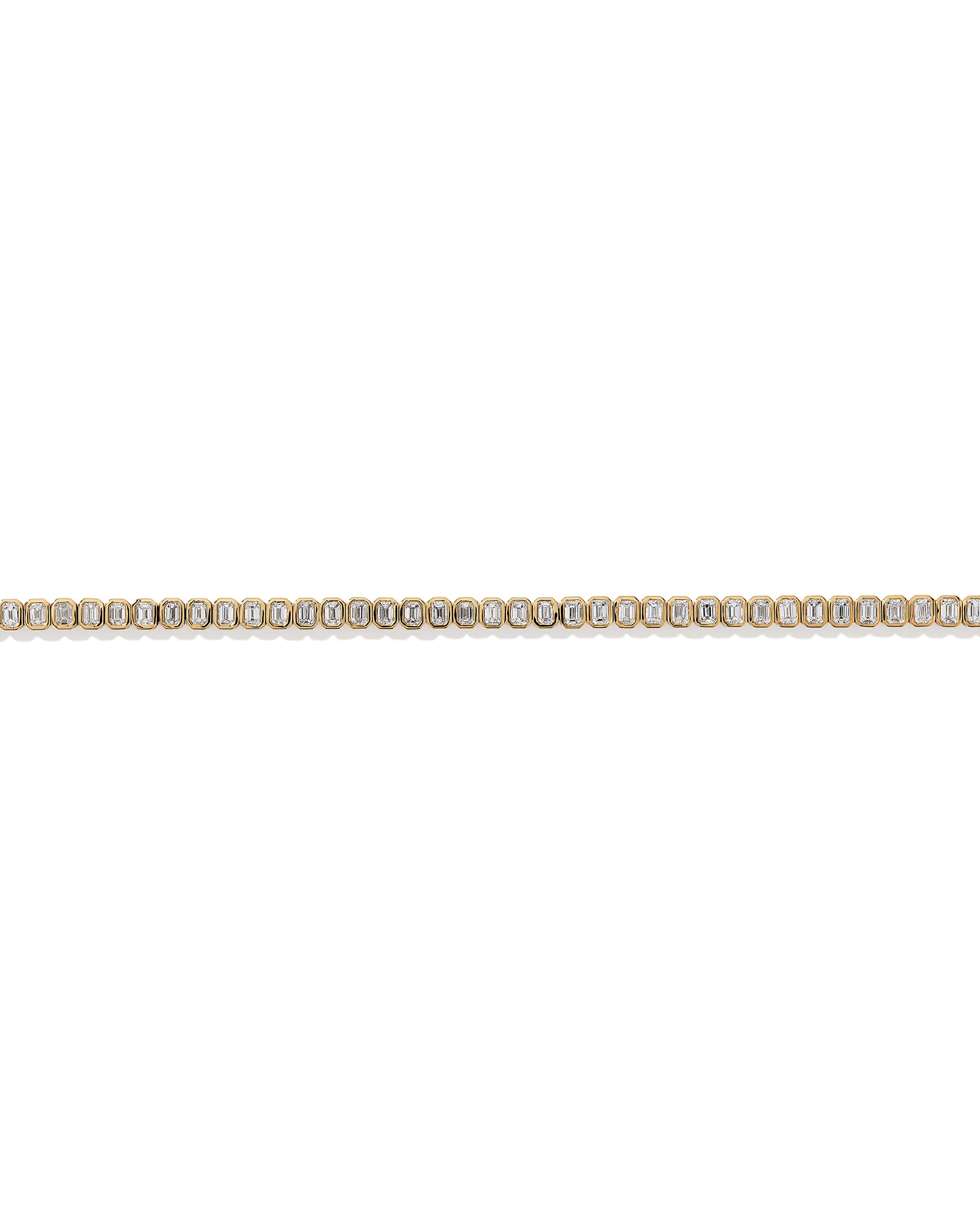 LAB. Tennis Bracelet with 2.95 Carat TW Emerald Cut Laboratory-Grown Diamonds in 10kt Yellow Gold