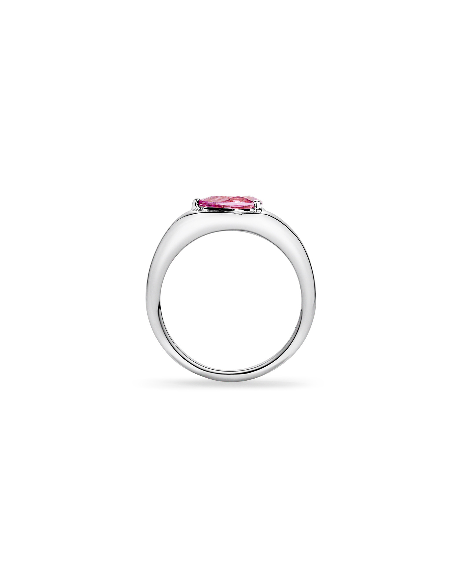 Anneau tourmaline rose coupé poire