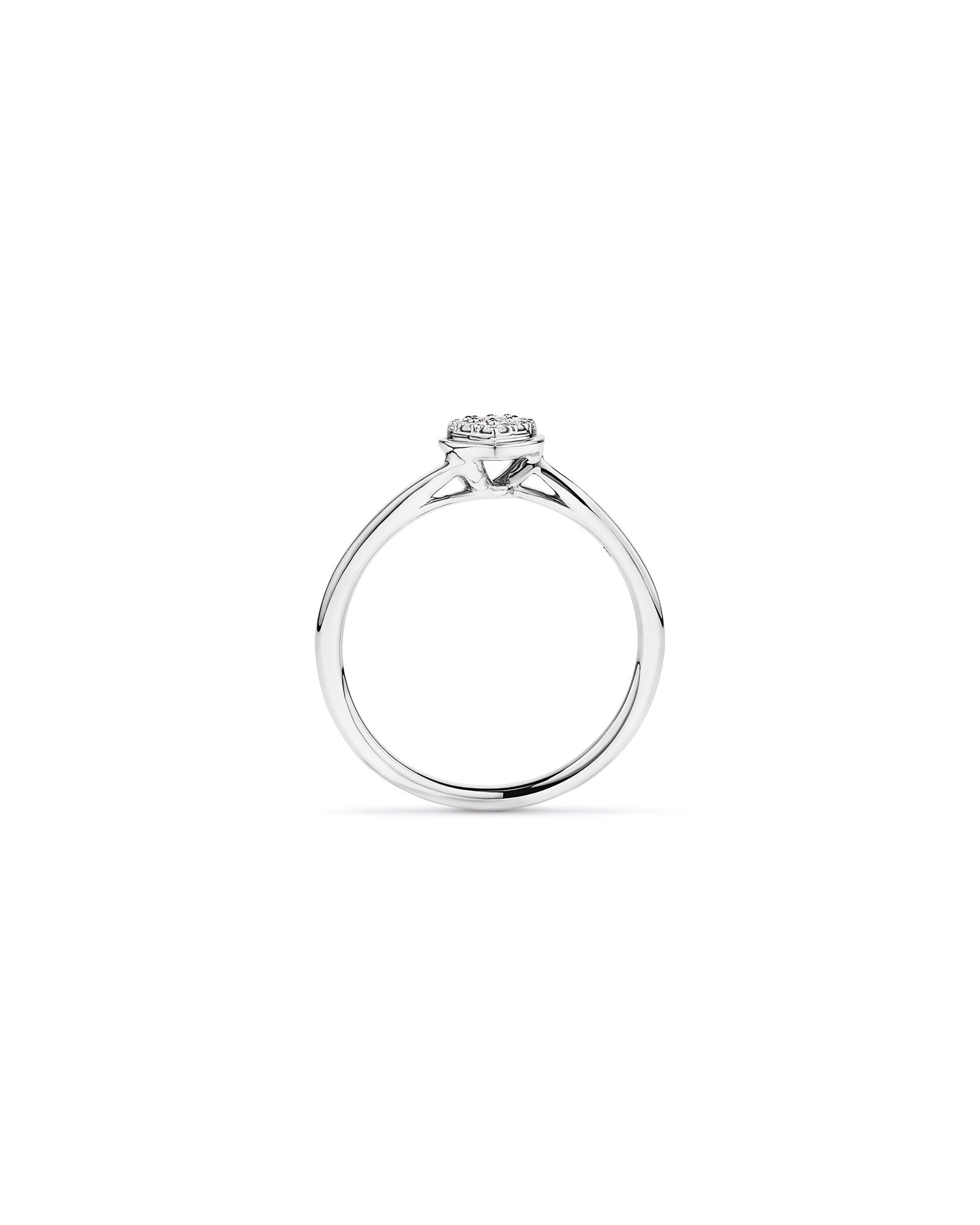 0.15 TW Diamond Pear-Shaped Promise Ring Sterling Silver
