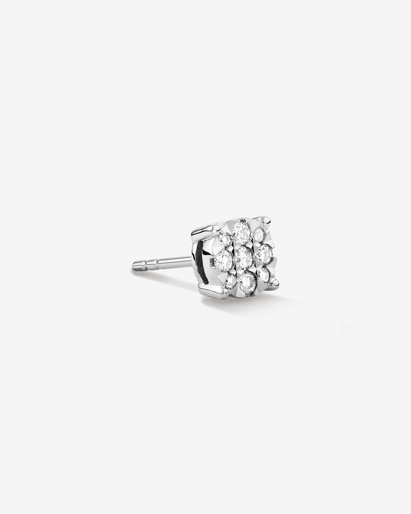Single Solitaire Stud Earring with 0.12 Carat TW of Diamonds 10kt White Gold