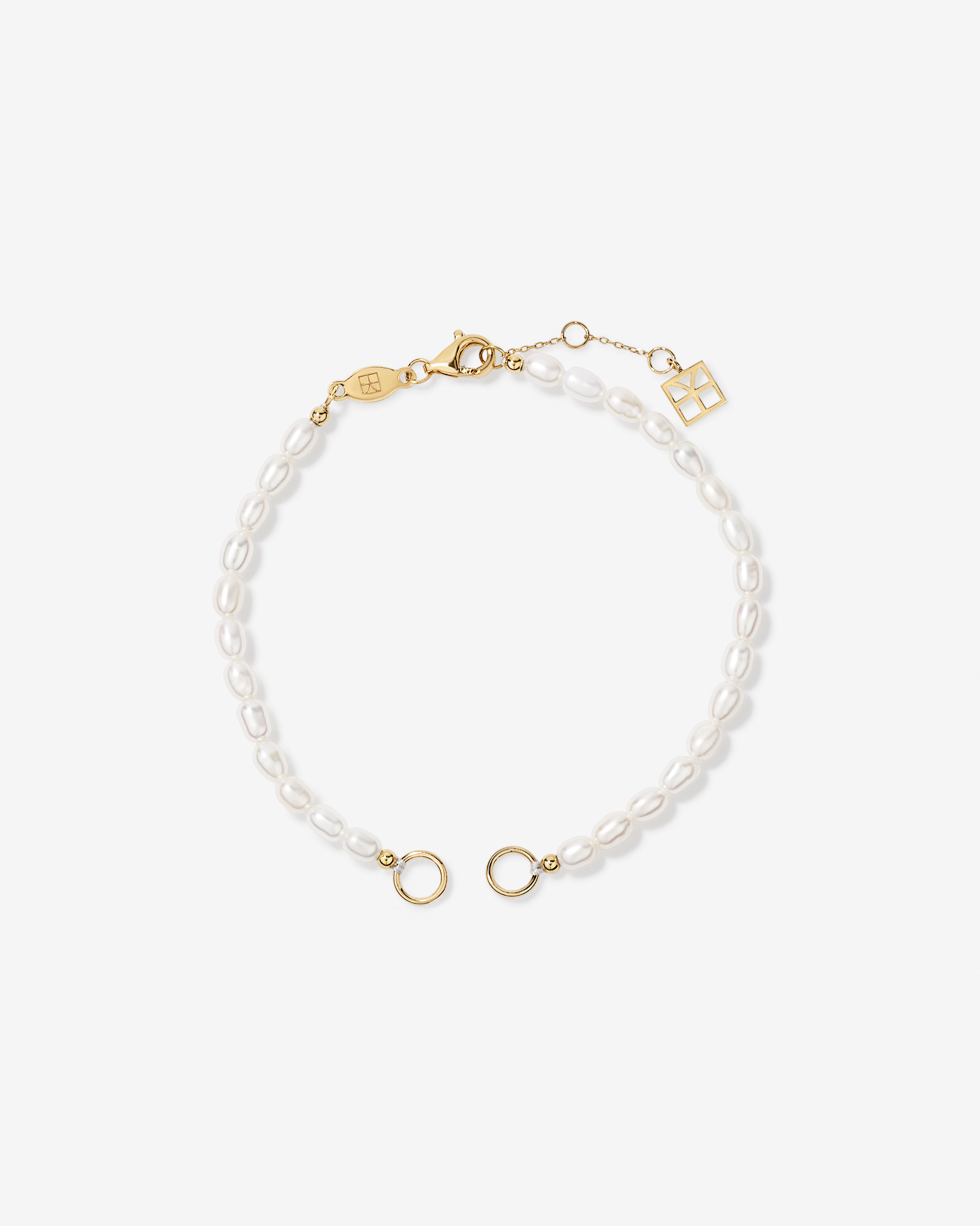 3-3.5mm Cultured Freshwater Pearl Open Chain Bracelet in 10kt Yellow Gold