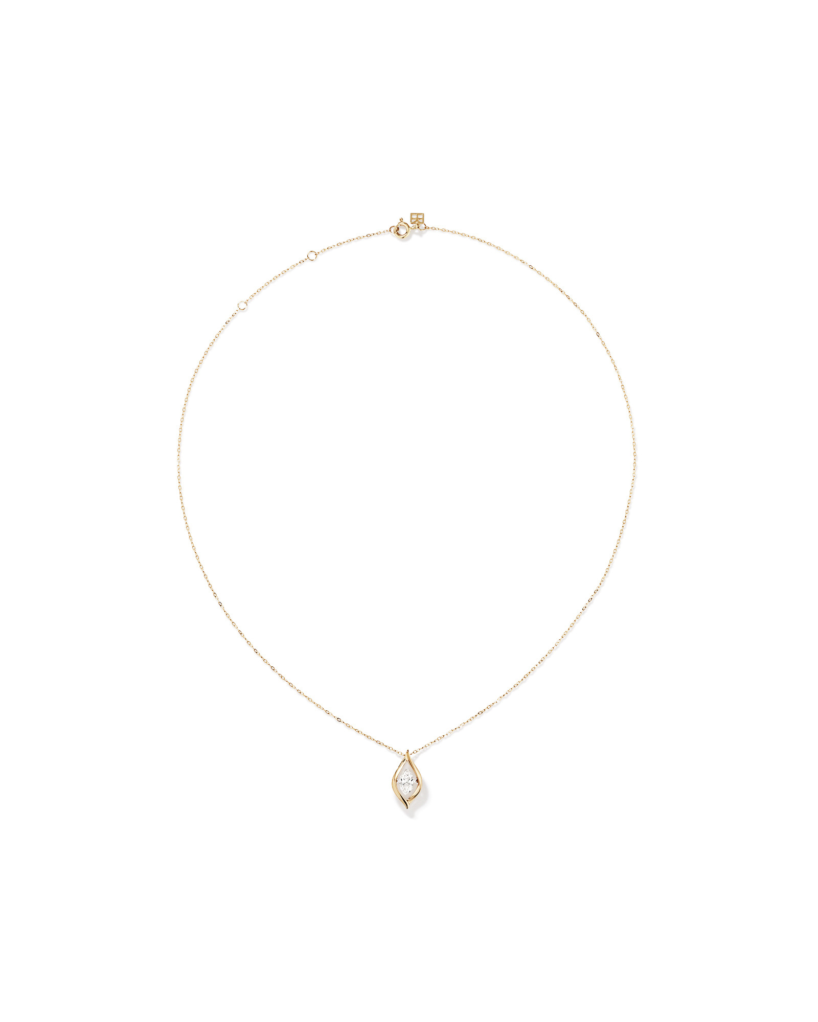 Lume Lab Marquise Pendant with 0.50 Carat TW of Laboratory-Grown Diamond in 10kt Yellow Gold