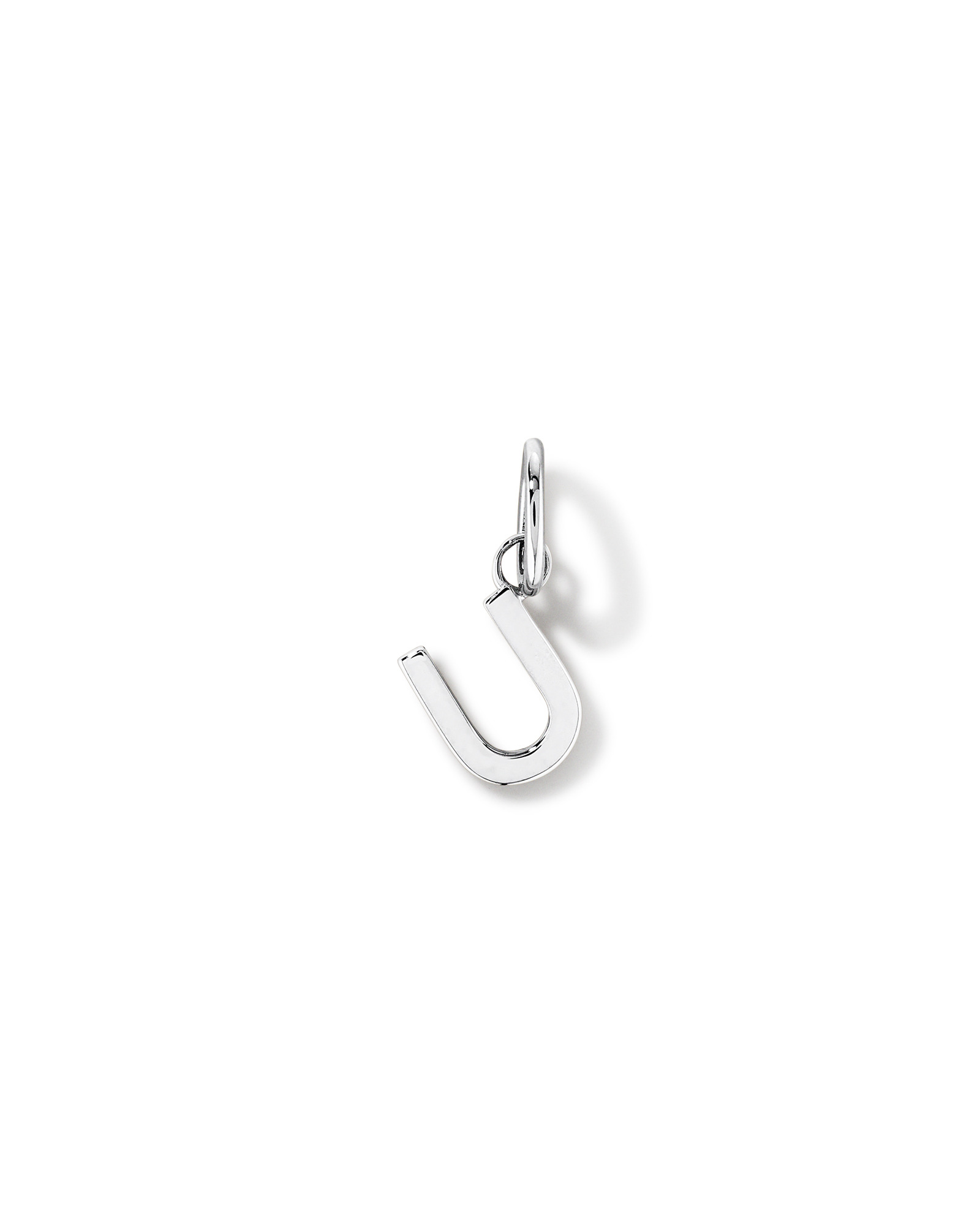 Letter U Initial Pendant in Sterling Silver