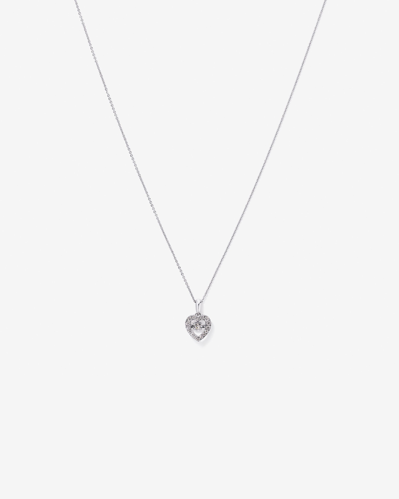 Lume Lab Heart Pendant with 0.37 Carat TW of Laboratory-Grown Diamonds in Sterling Silver