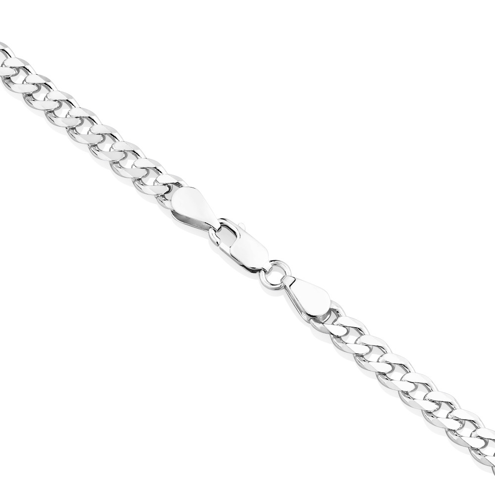 Chaîne gourmette en argent sterling de 55 cm, largeur de 5,5 mm