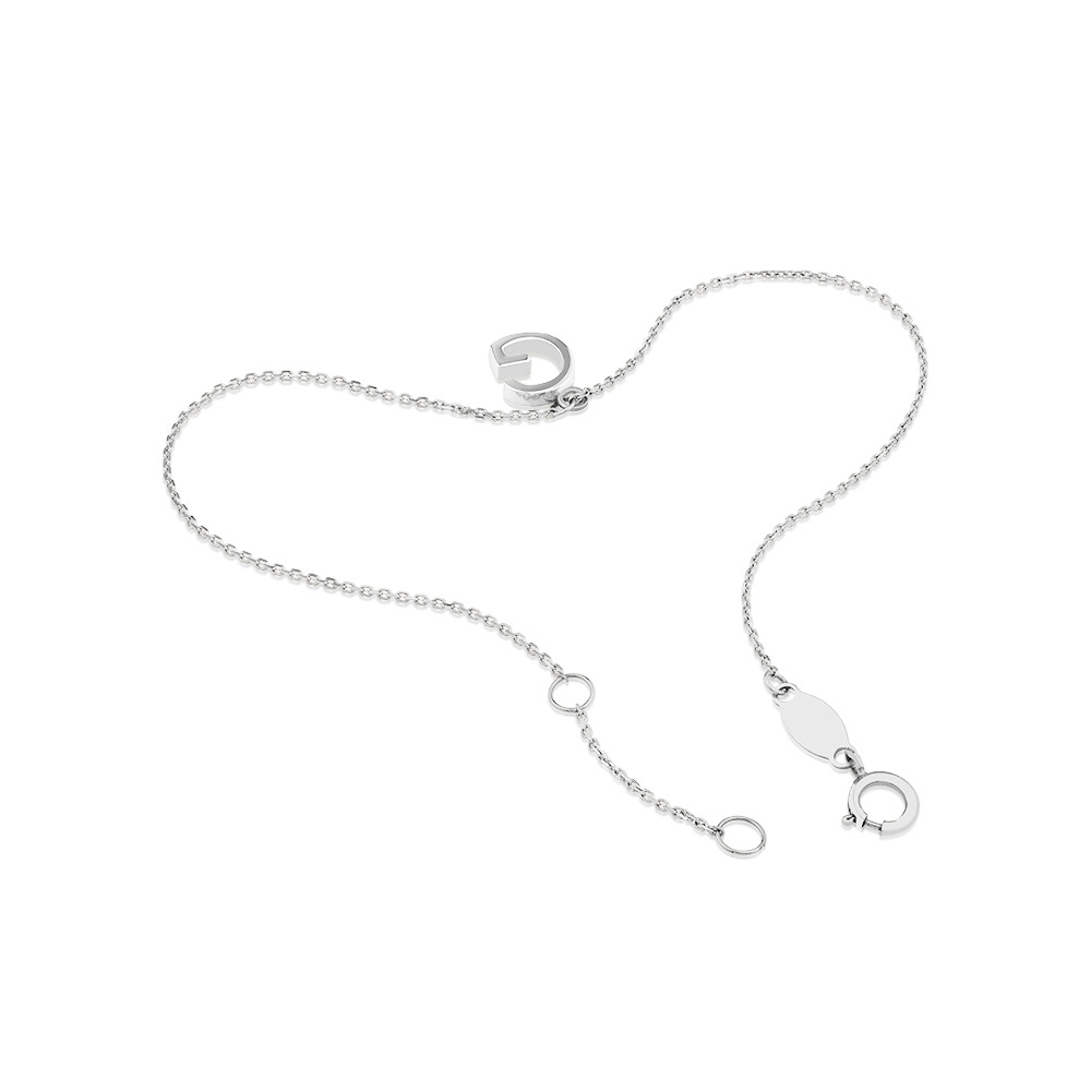 Bracelet à initiale « G » en argent