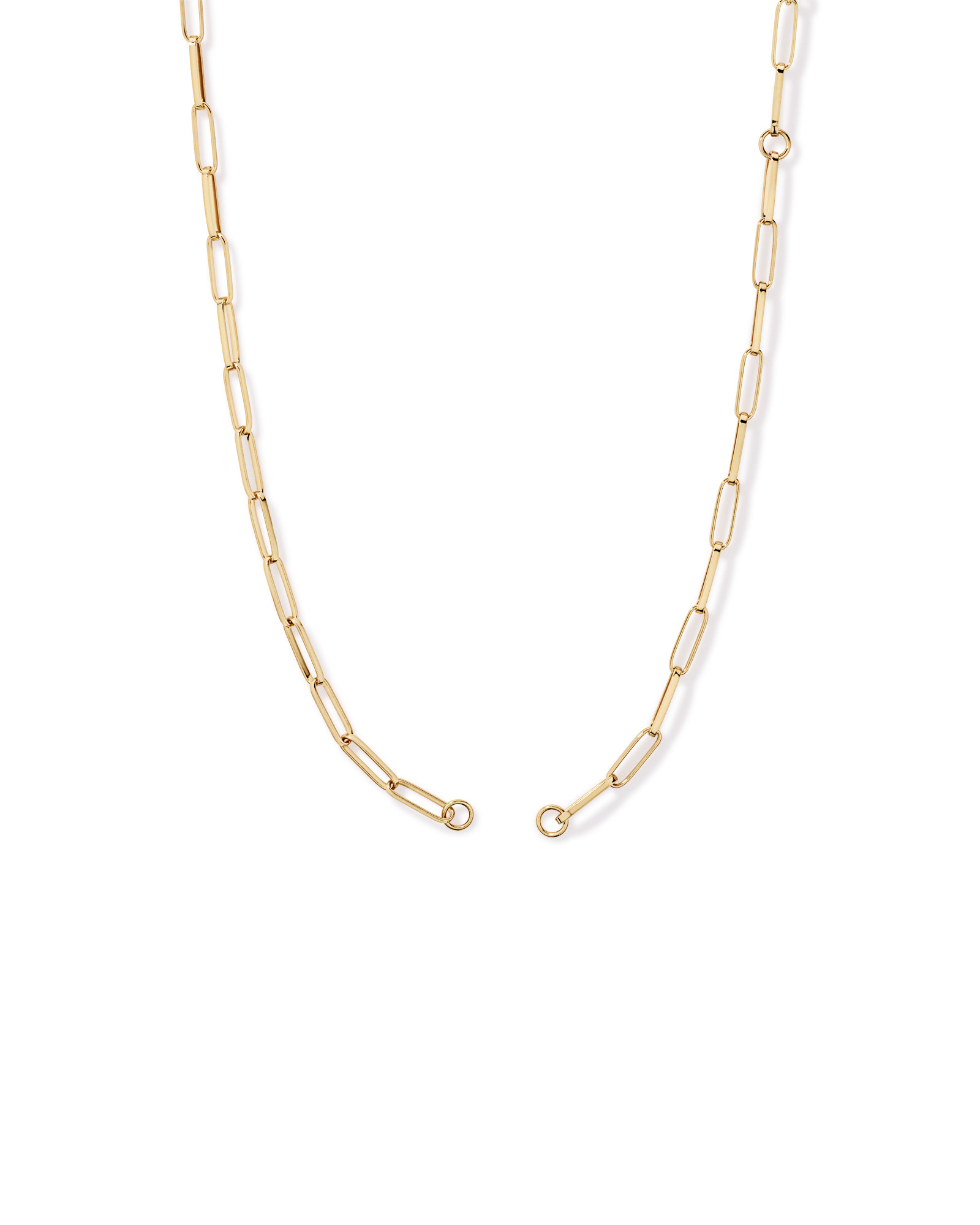 50cm (20") Square Paperclip Open Chain in 18 Karat Yellow Gold Vermeil