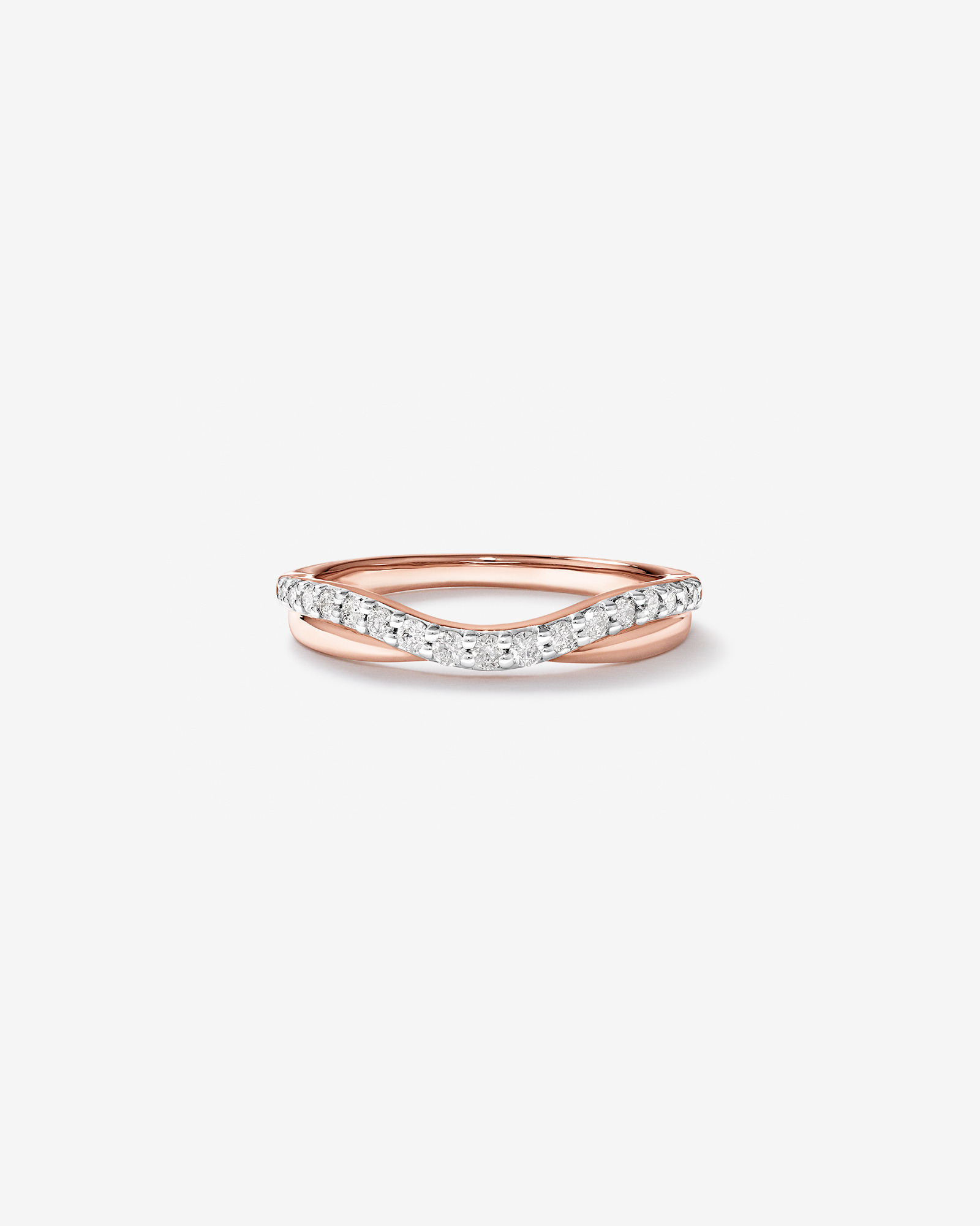 Bague de mariage avec 0,25 carat TW de diamants en or rose 14kt
