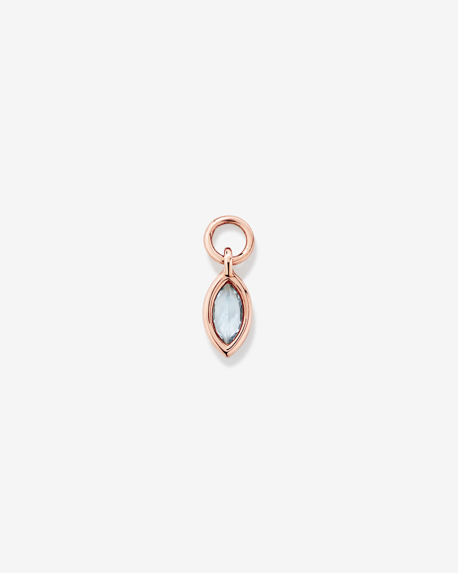 Sky Blue Topaz Single Earring Charm in 10kt Rose Gold