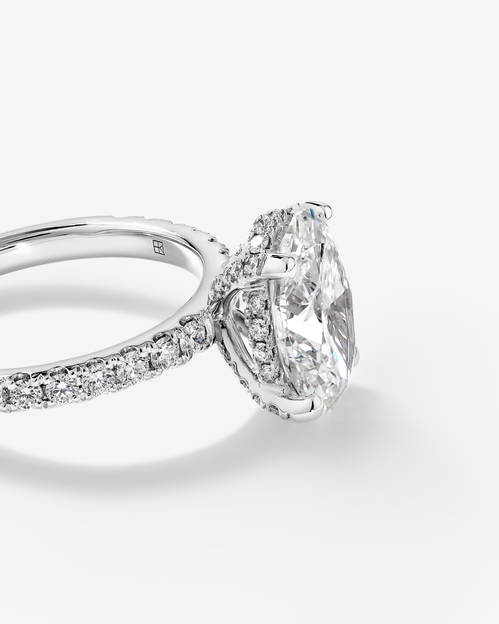 3.50 Carat TW Oval Cut Laboratory-Grown Diamond Engagement Ring 18kt White Gold