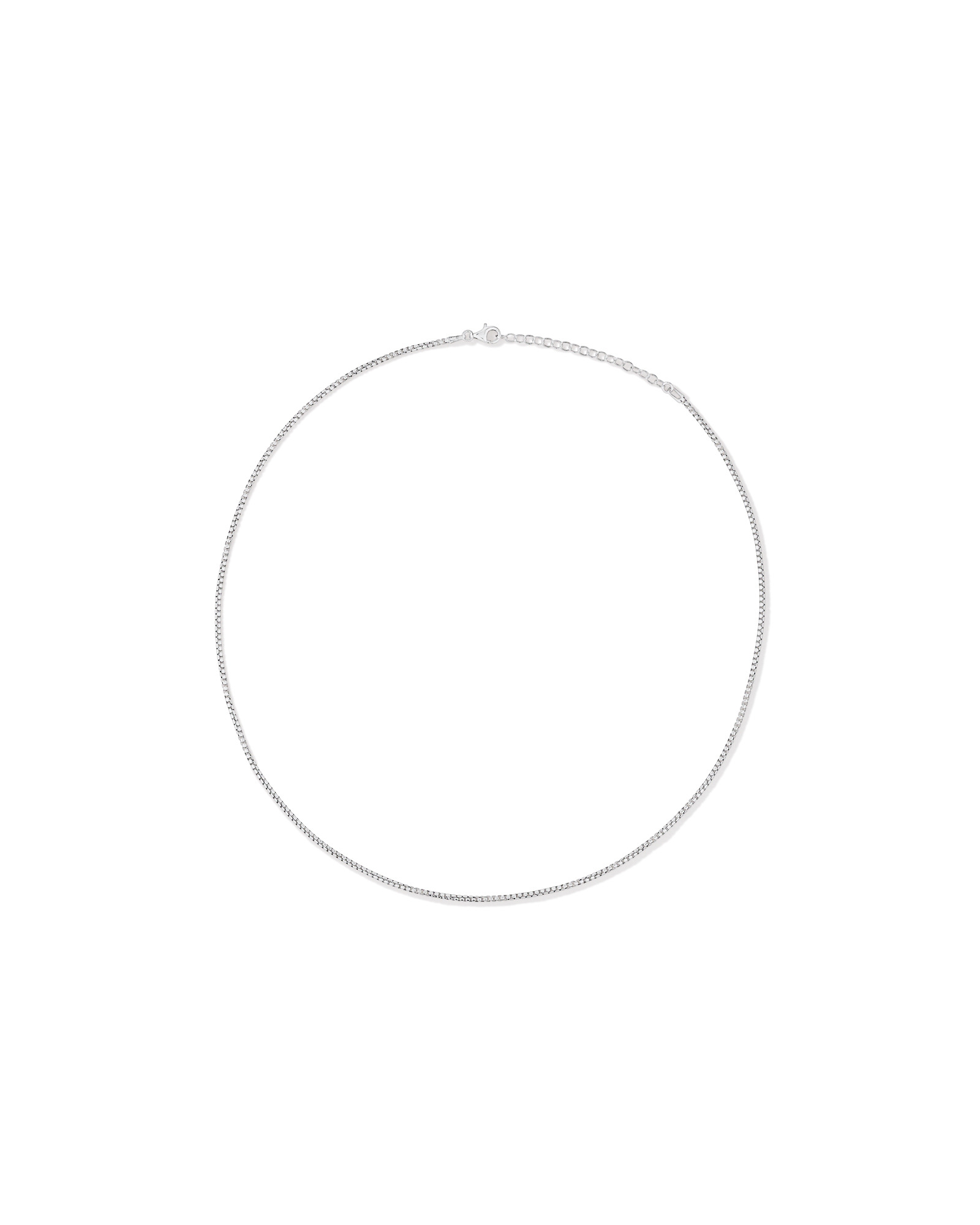 Collier Chaîne Boîte Ronde De 50 Cm (20 Po) De 1,82 Mm De Largeur En Argent Sterling