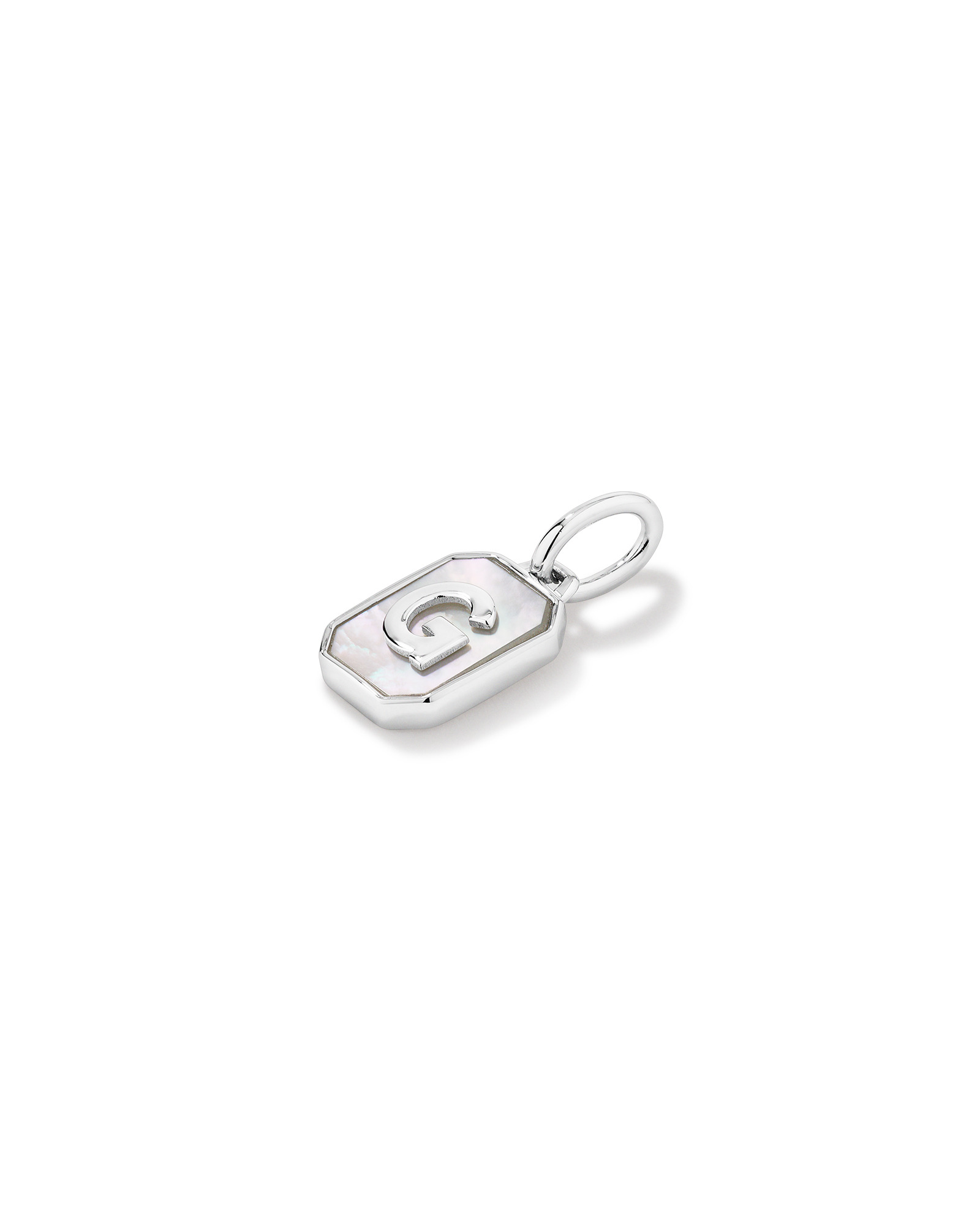 Letter Mother of Pearl Initial Pendant in Sterling Silver