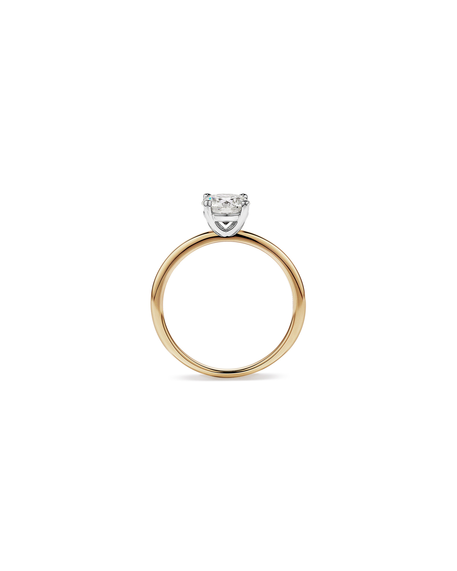 1.00 Carat TW Round Brilliant Canadian Diamond Solitaire in 18kt Yellow & White Gold
