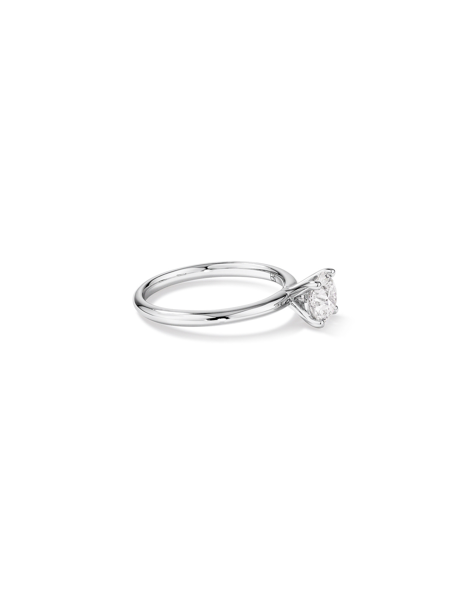 1 Carat TW Round Brilliant Laboratory-Grown Diamond Solitaire Engagement Ring in 14kt White Gold