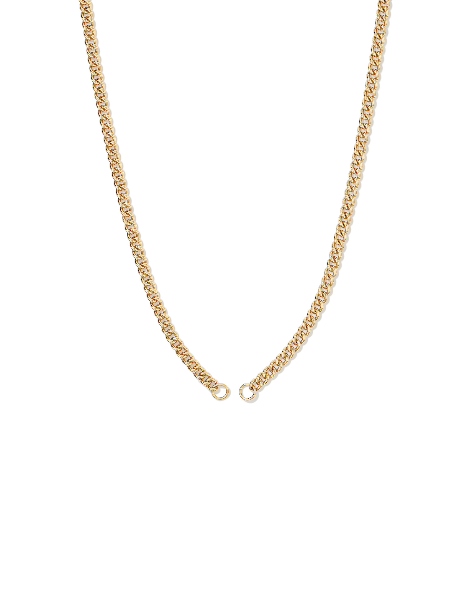 Round Curb Pendant Bar Chain in 18kt Gold Vermeil