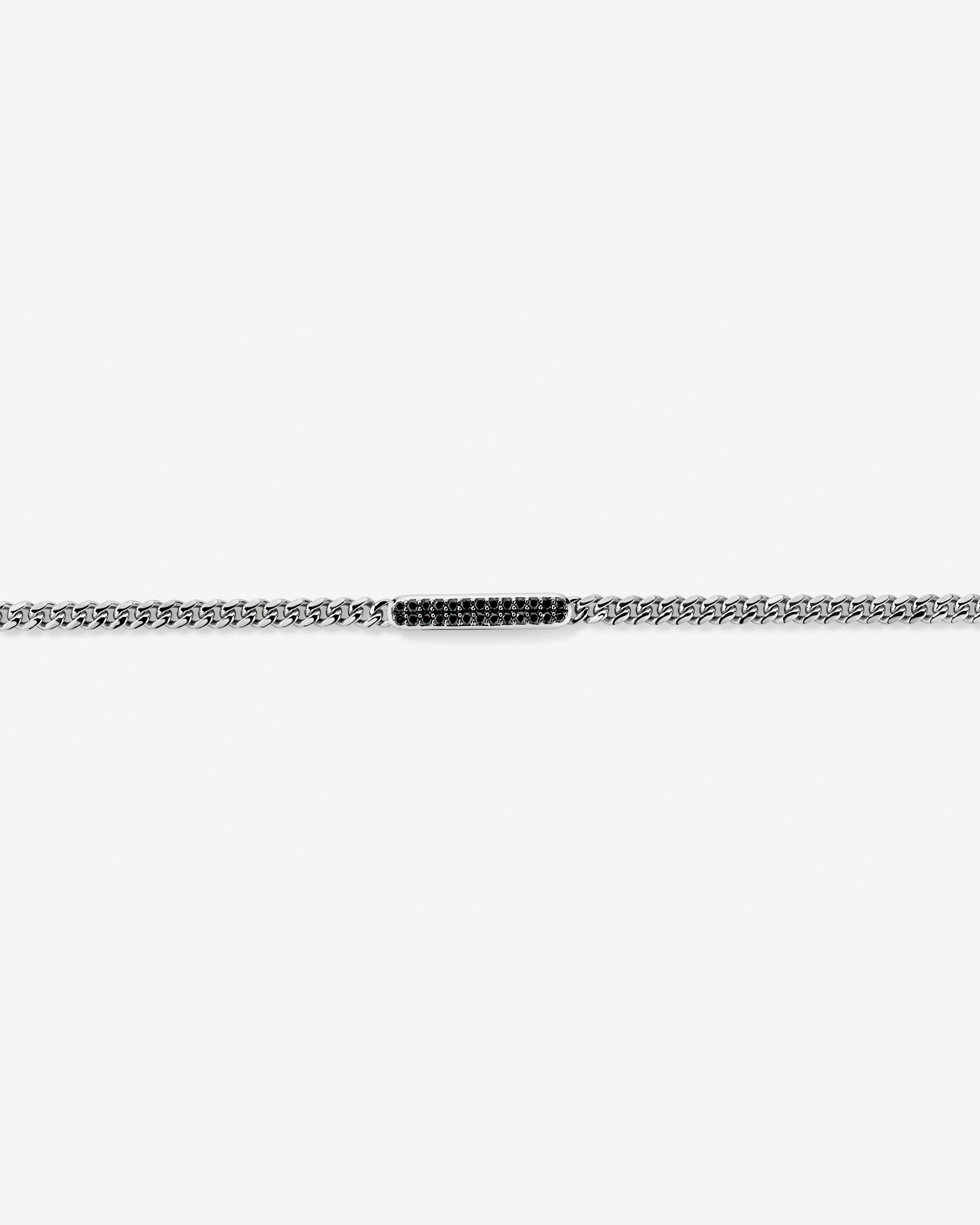 Men's 0.30 Carat TW Black-Diamond Micro Curb Bracelet in Sterling Silver