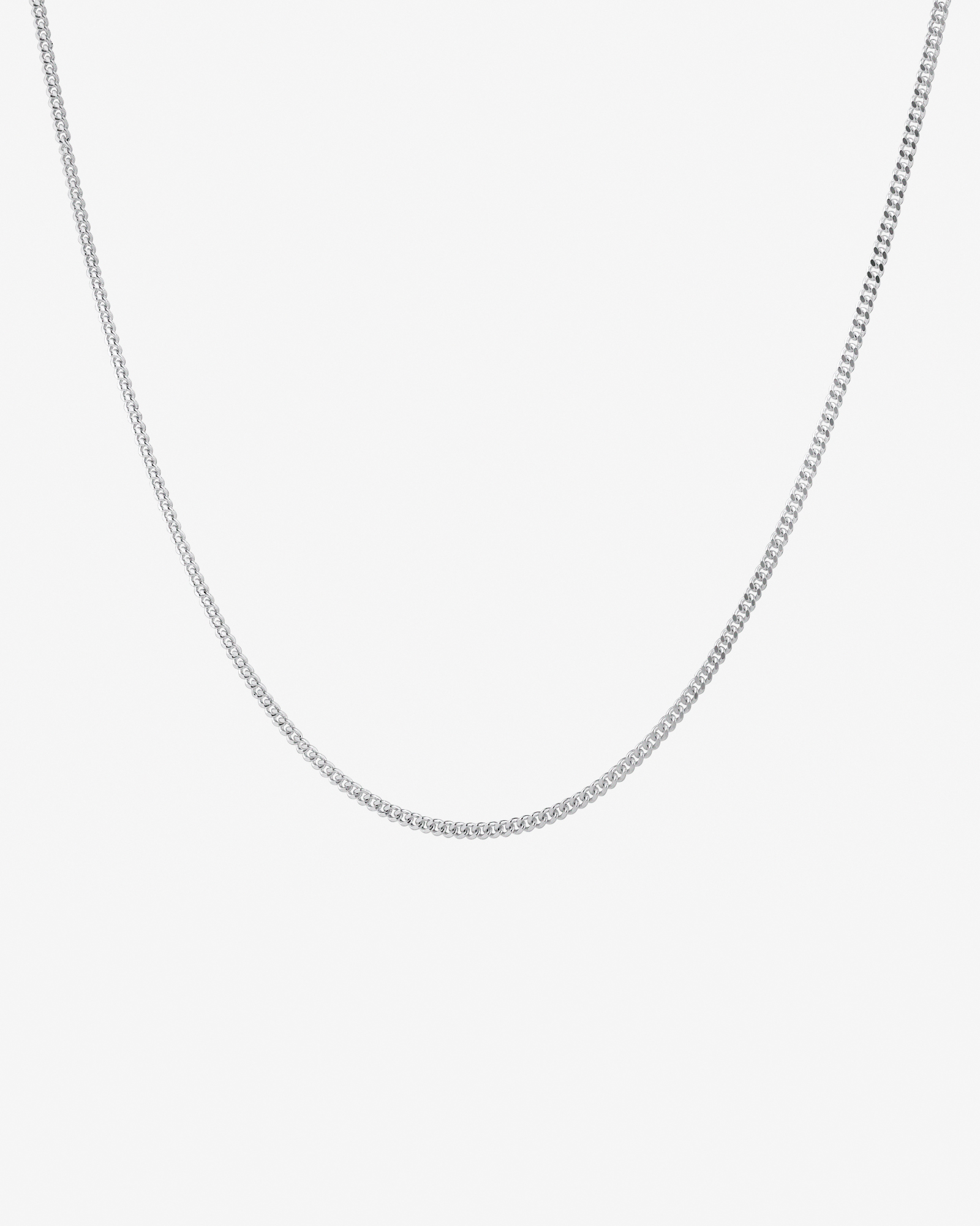 Chaîne à maillons gourmette en argent sterling de 55 cm, largeur de 1,5 ou 2 cm