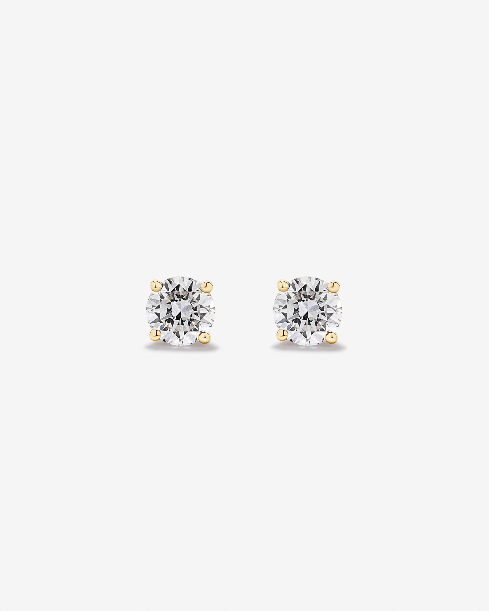 1.00TW Lab Diamond Solitaire Stud Earrings in 10kt Gold