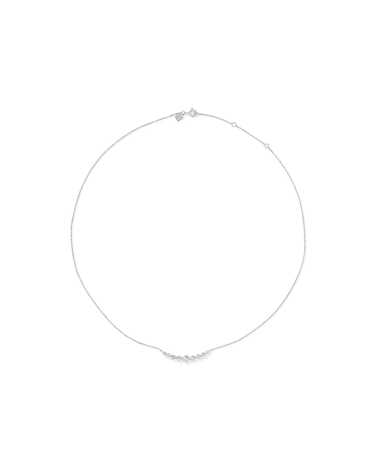 1.00TW Lab Diamond Graduated Necklace in Silver