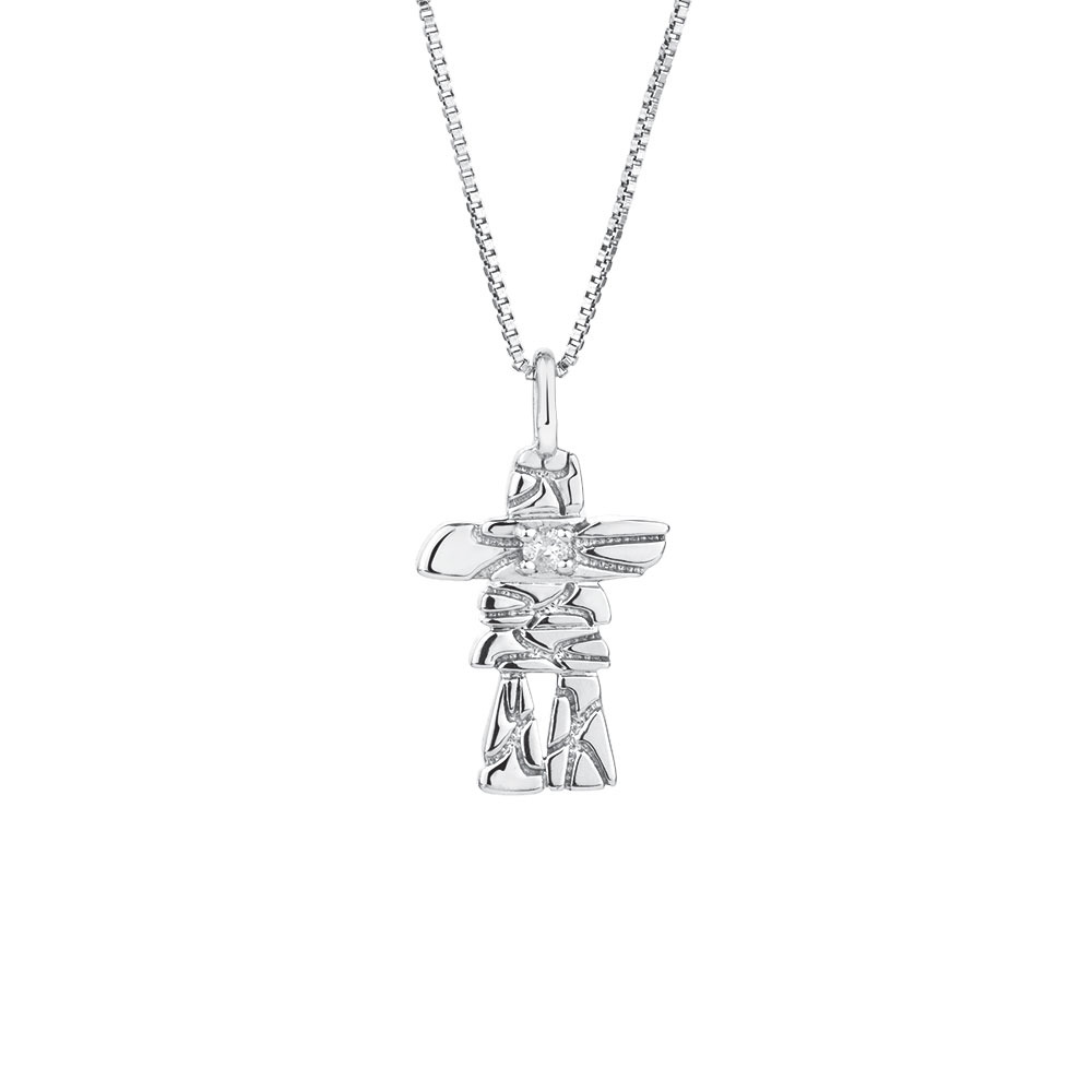 Inukshuk Pendant with Diamonds in 