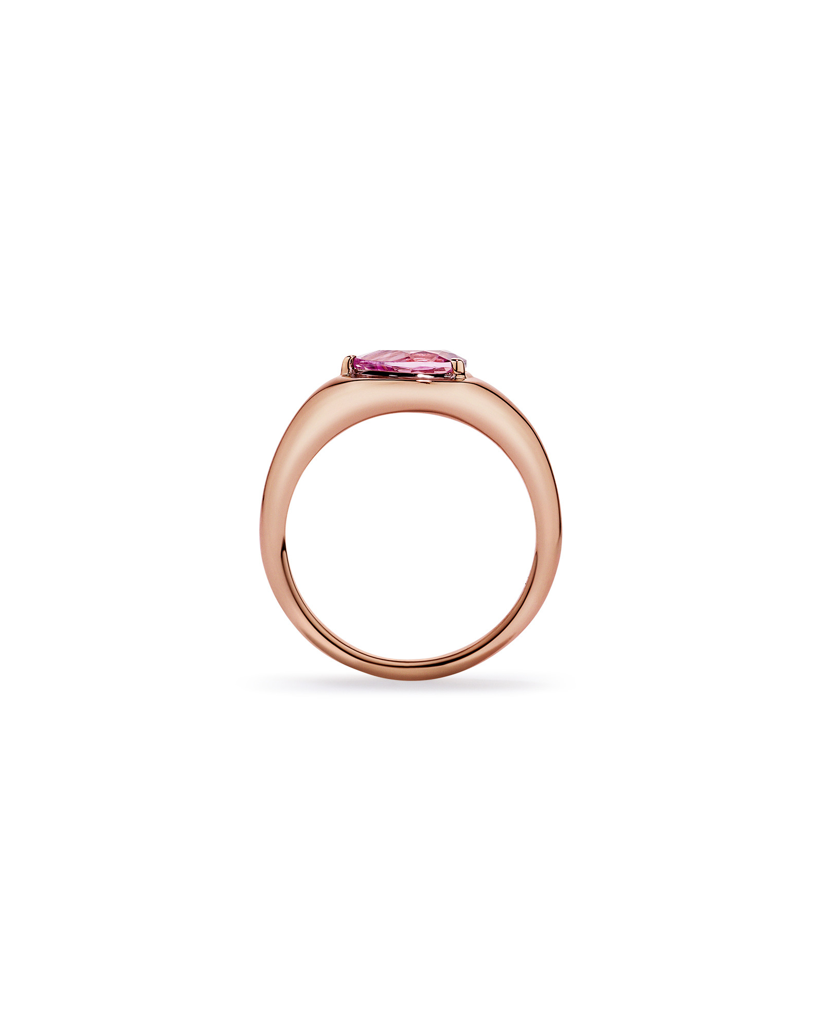 Pear Cut Blush Pink Tourmaline East-to-West Set Ring 10kt Rose Gold