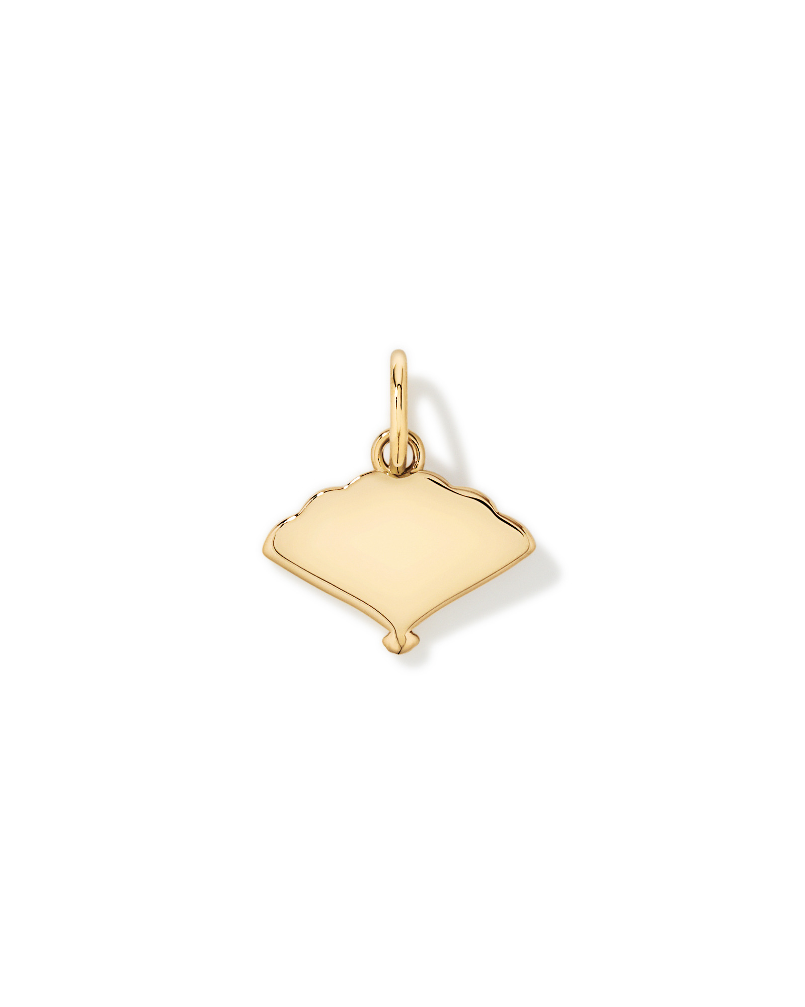 Pendentif éventail en émail rouge en Vermeil 18 kt
